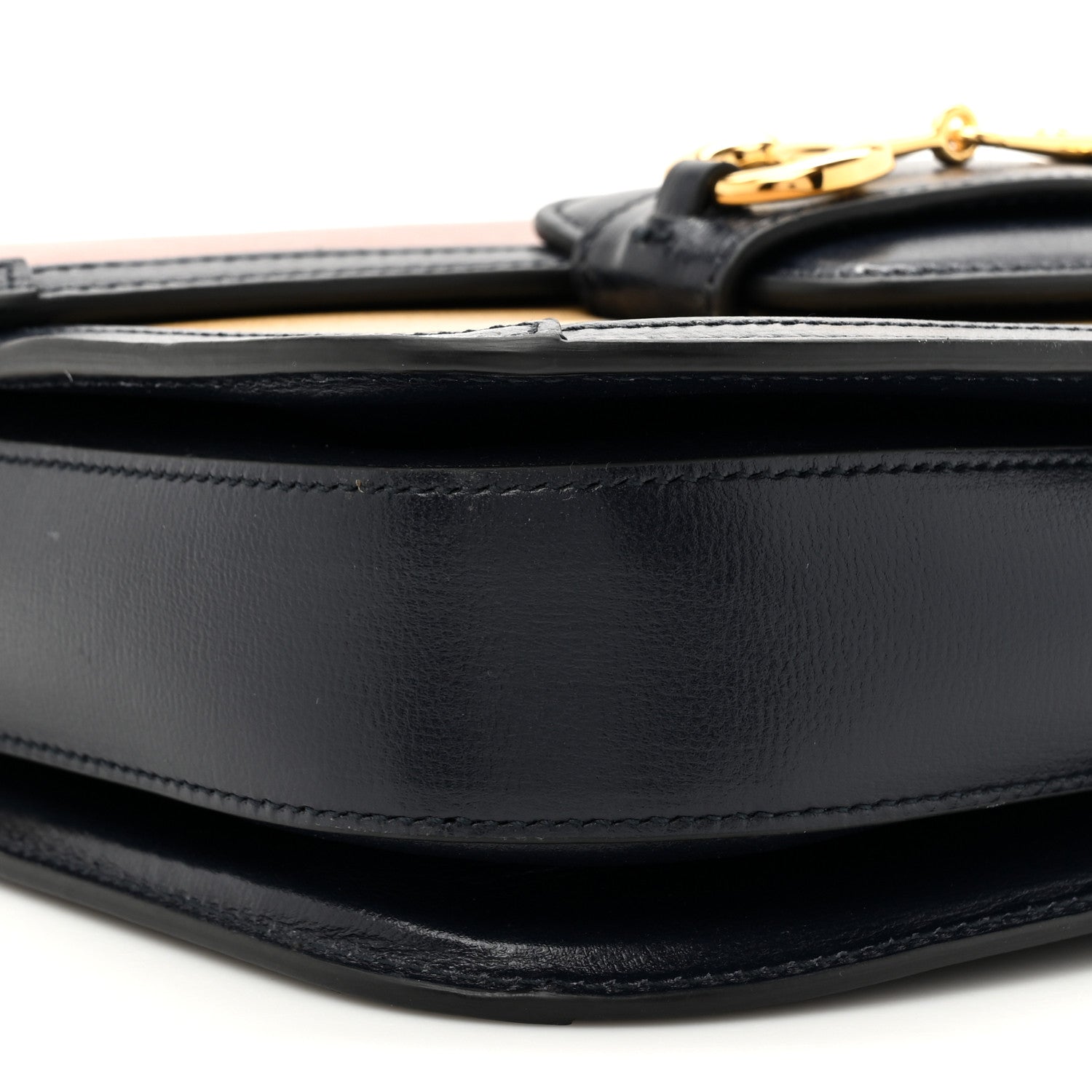 Azalea Calfskin Tri-Color Horsebit 1955 Shoulder Bag New Cherry Red Sun Oil Blue