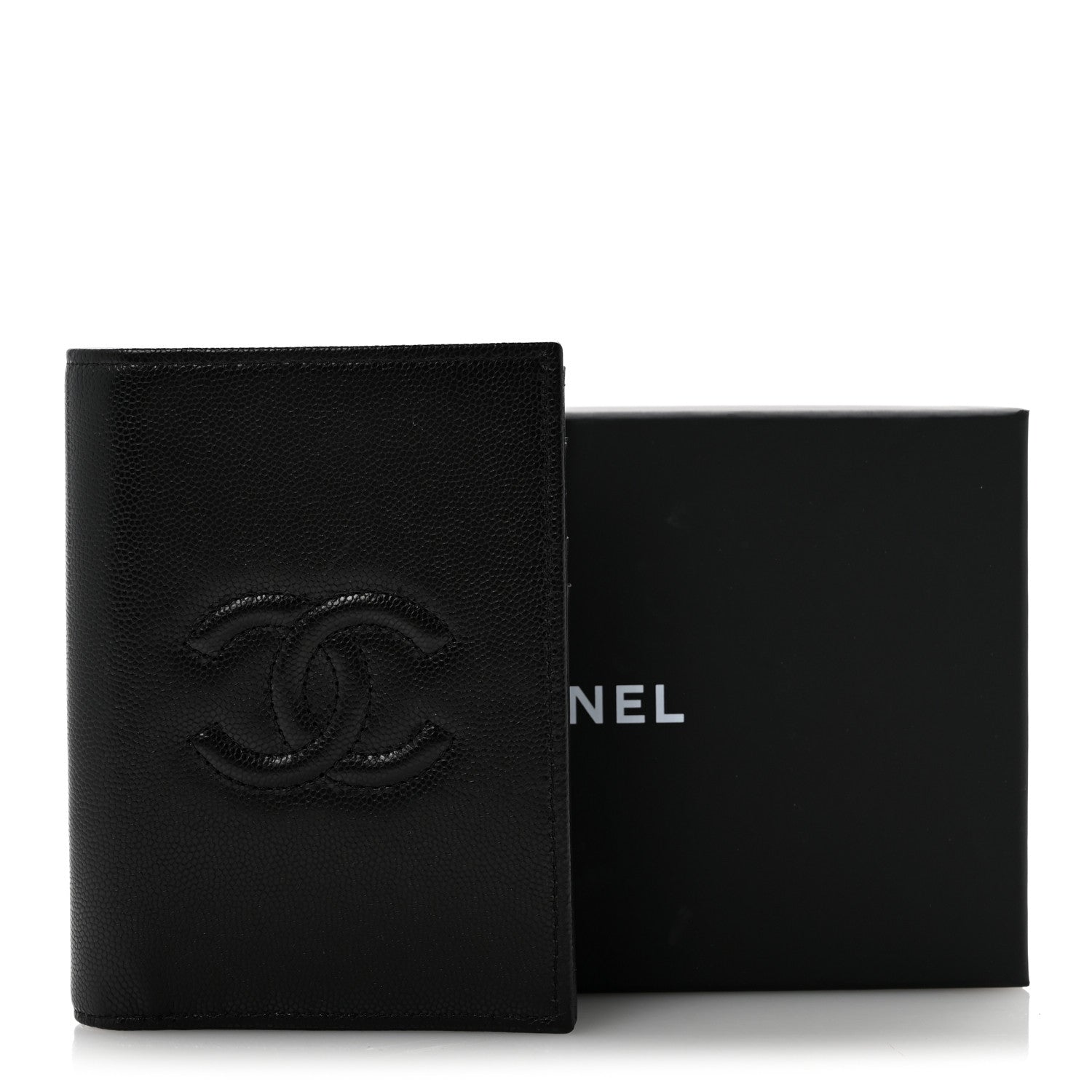 Caviar Timeless Passport Holder Black