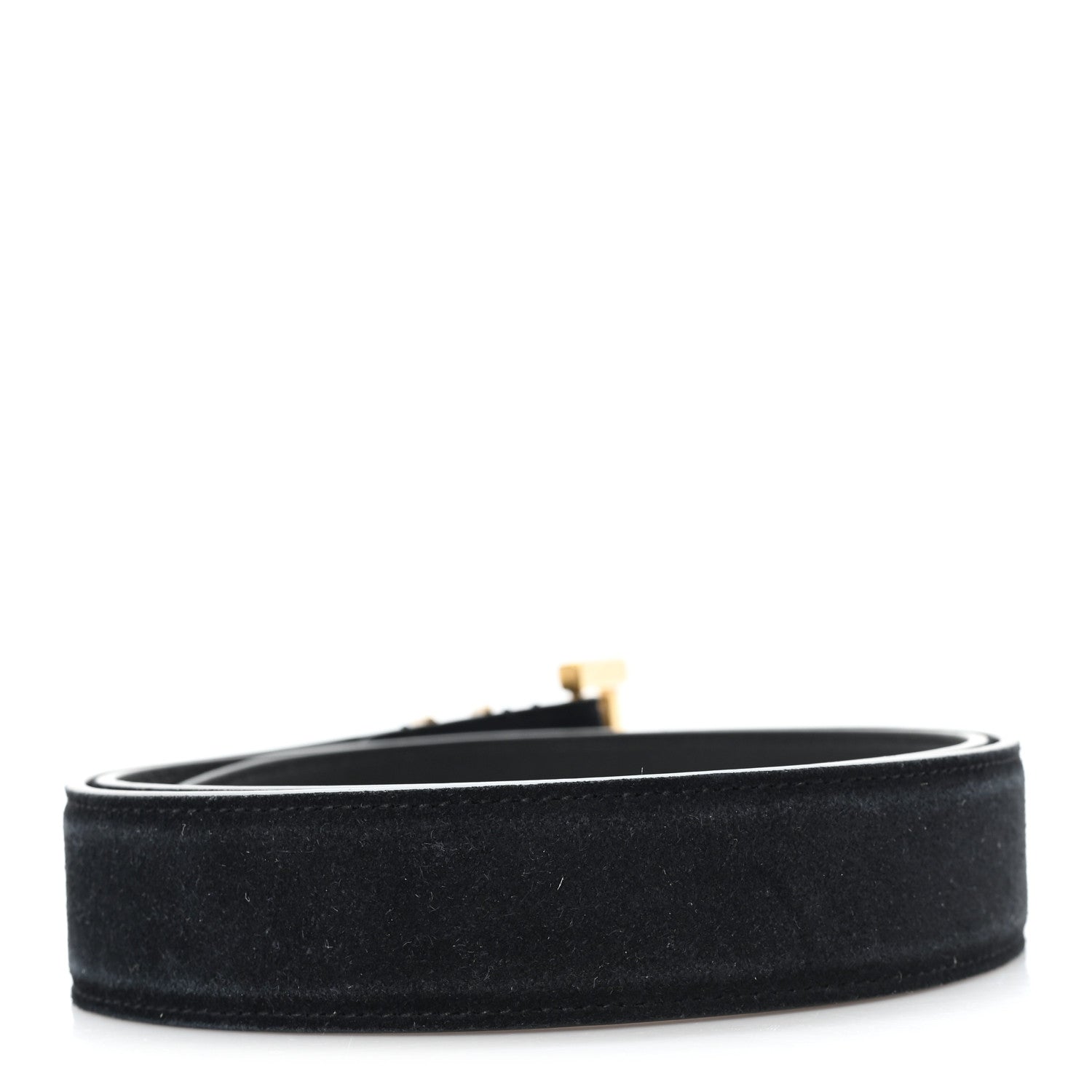 Suede Monogram Square Buckle Belt 80 32 Black
