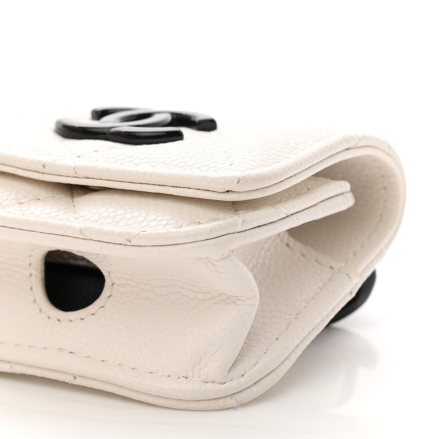 Caviar Quilted Airpods Pro Holder Belt White