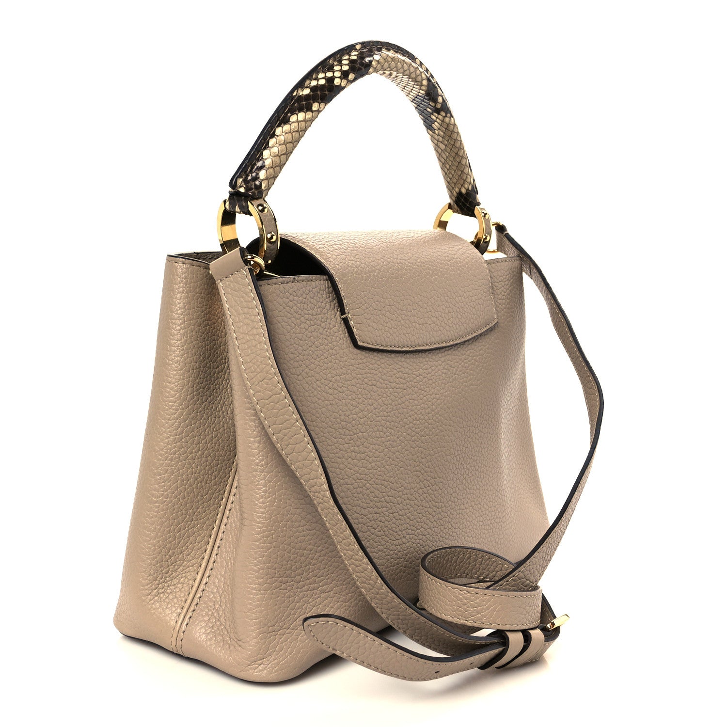 Taurillon Snakeskin Capucines PM Galet