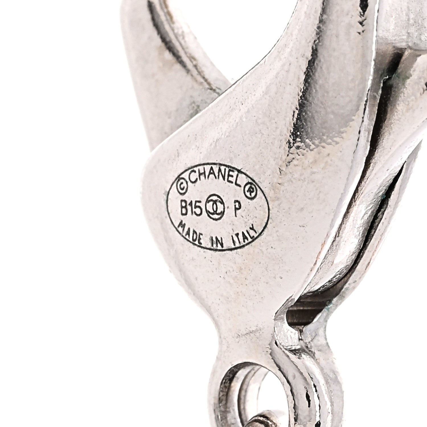 Oversized Chain Logo Short Necklace Silver