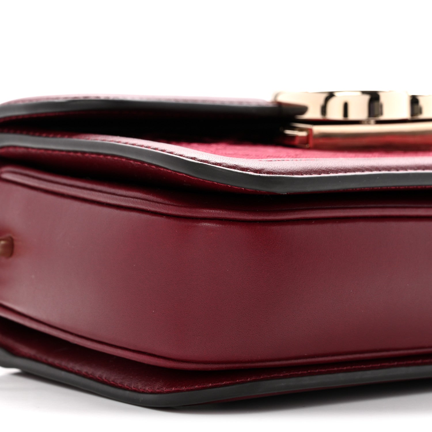 Crepe Wool Silk GG Monogram Go Small Shoulder Bag Rosso Ancora