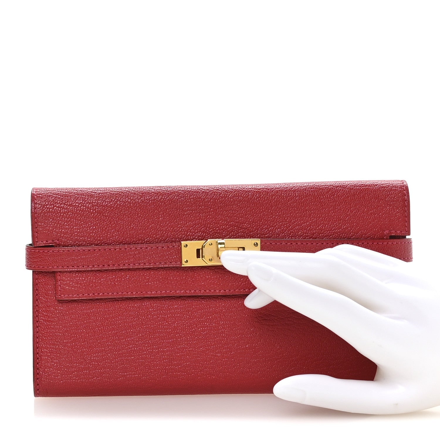 Chevre Mysore Kelly Longue Wallet Rouge Casaque