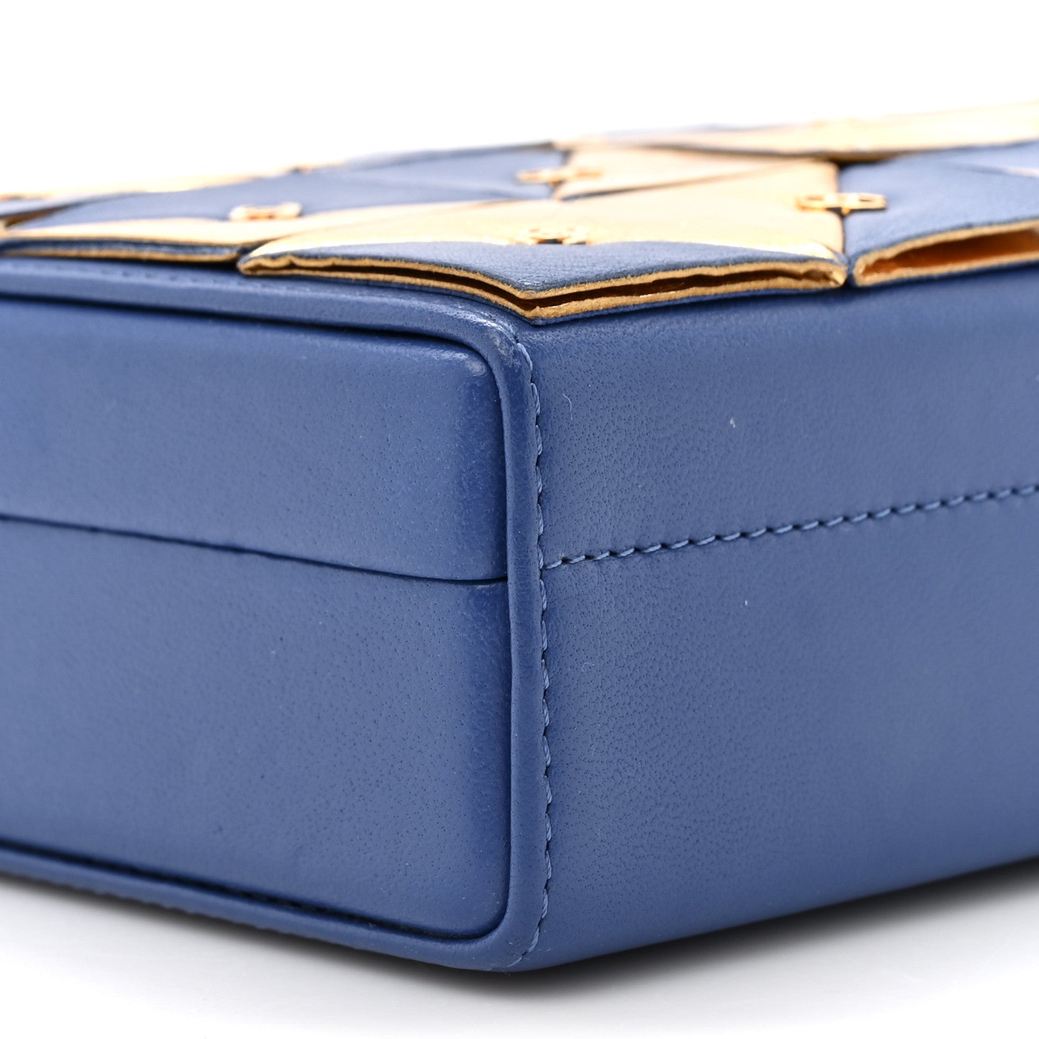 Lambskin Métiers d’Art Kiss Lock Clutch Blue Gold