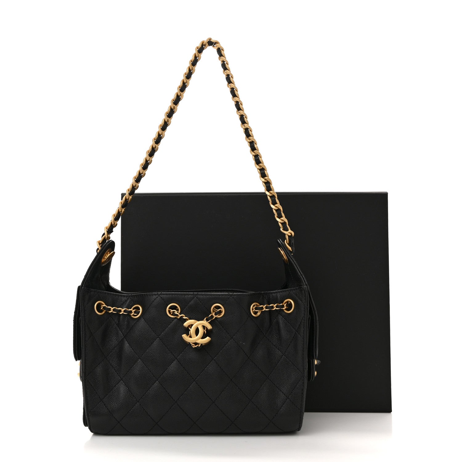Caviar Quilted Mini Chanel 25 Handbag Black