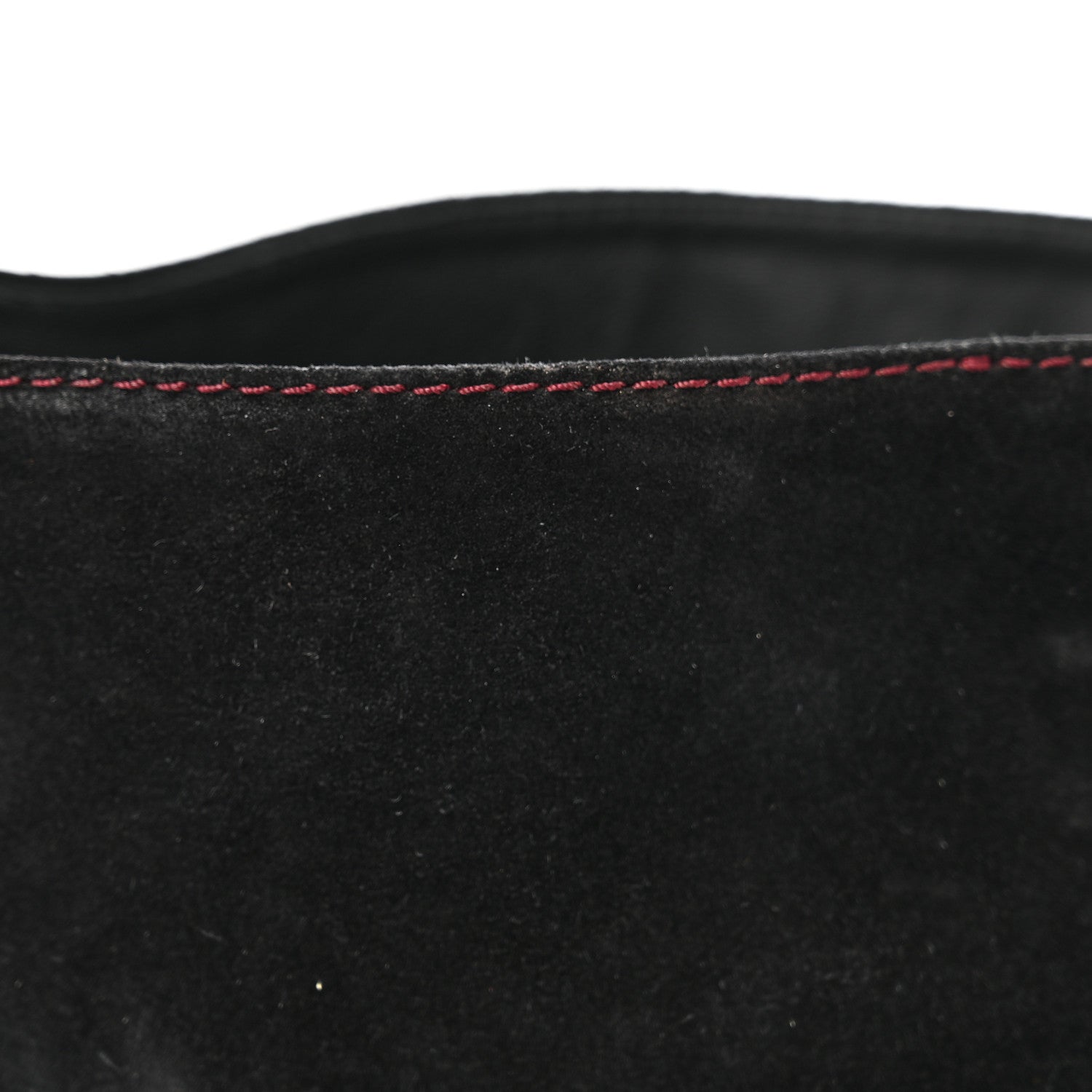 Suede Calfskin Chain Around High Boots 41 Black