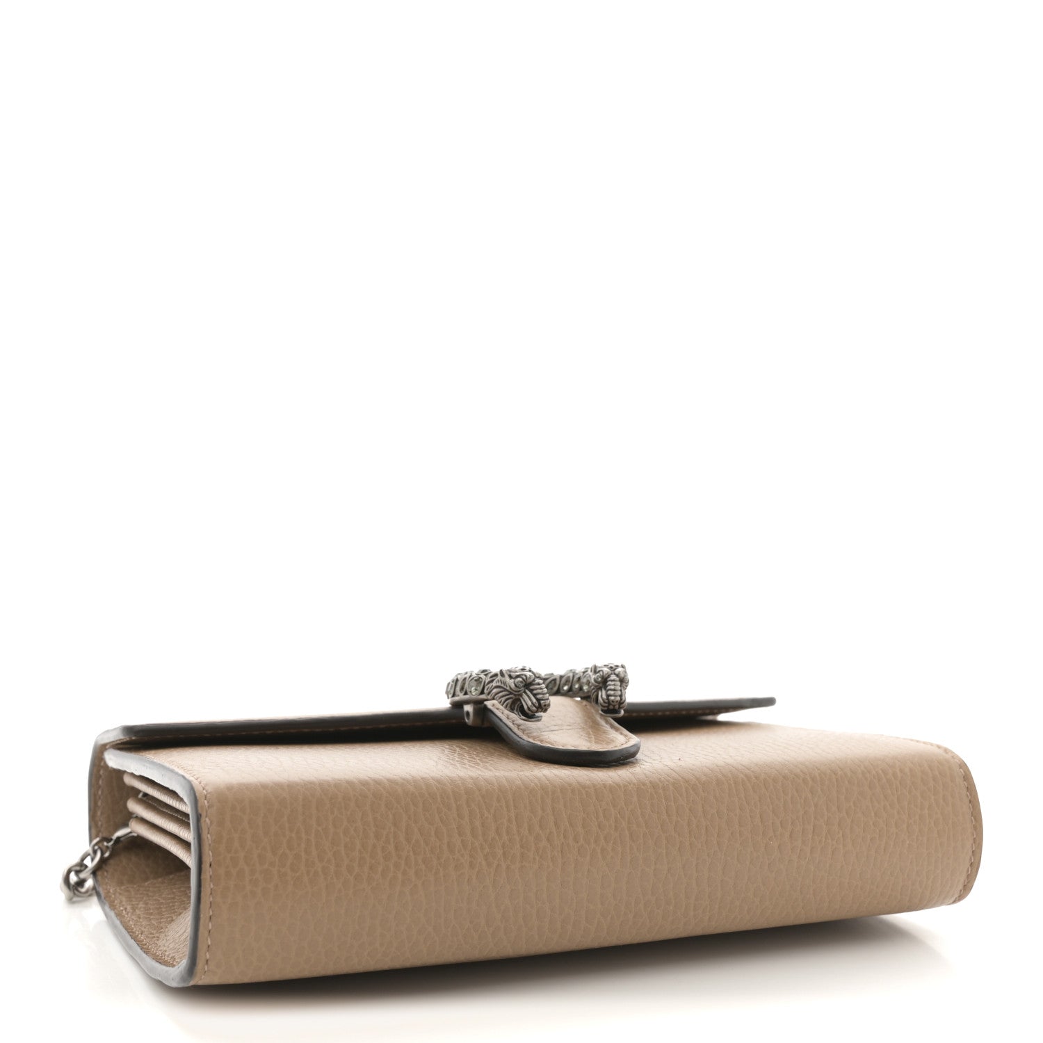 Dollar Calfskin Crystal Mini Dionysus Chain Wallet Natural Tan Black Diamond