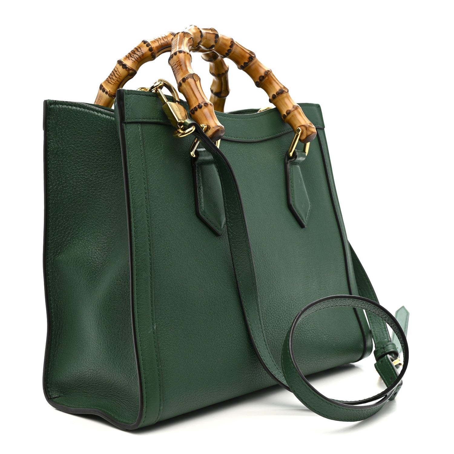 Wonka Grain Calfskin Small Diana Tote Bag Green Yellow Fluo