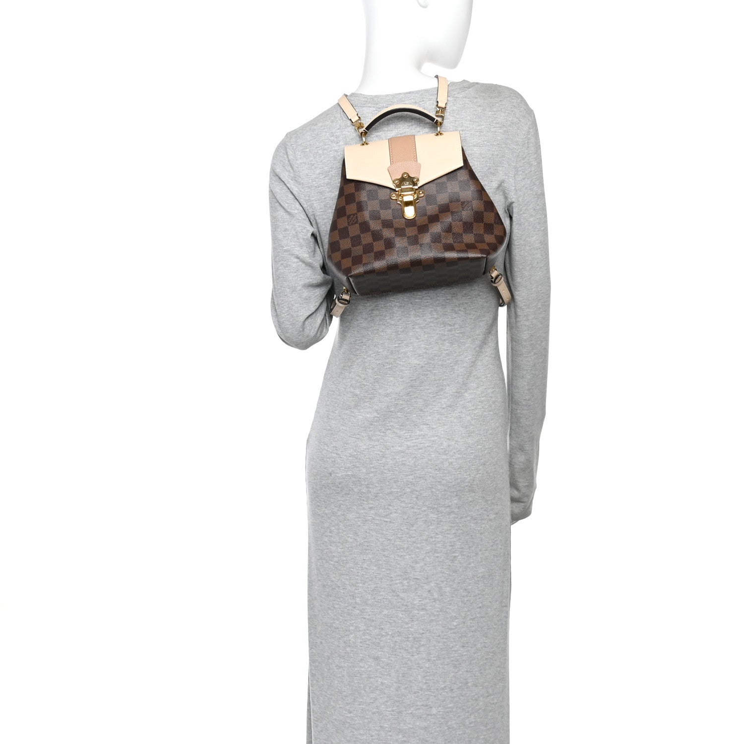 Damier Ebene Clapton Backpack Creme