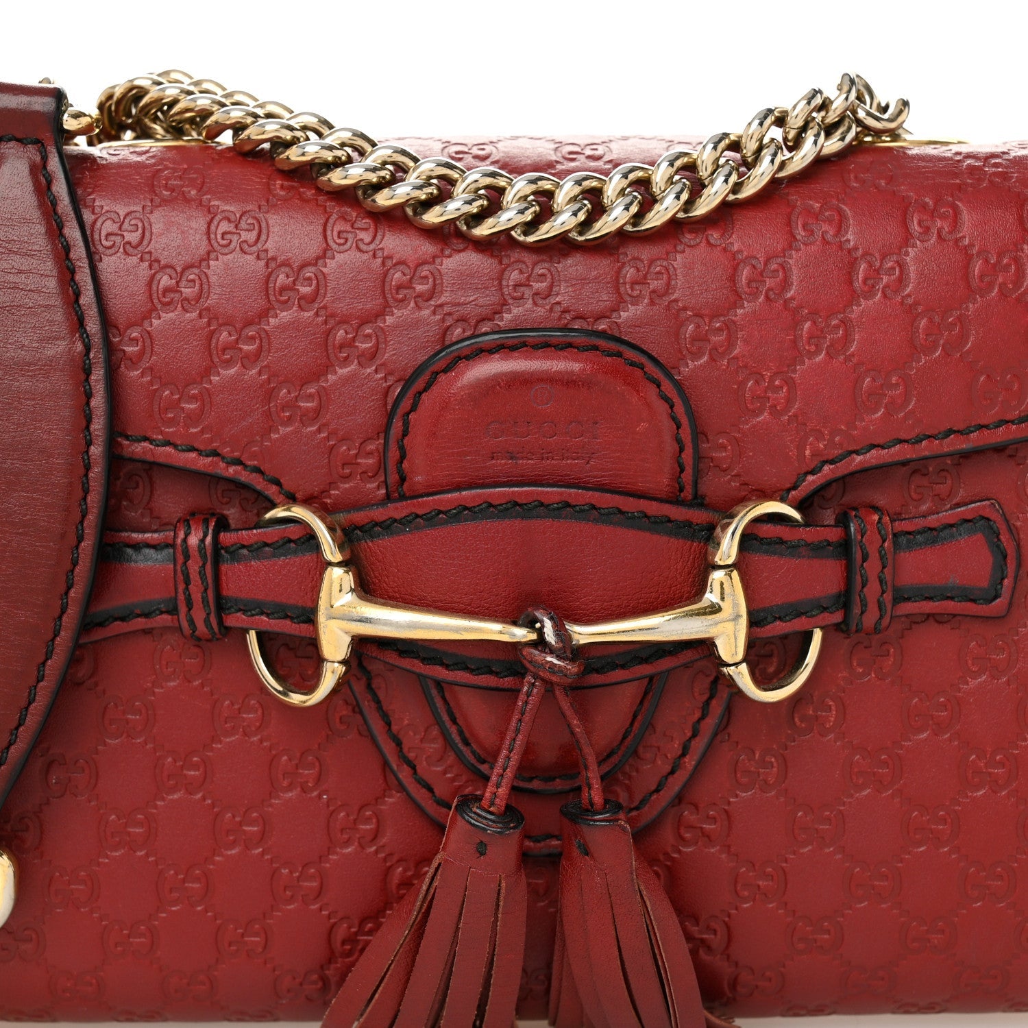 Soft Microguccissima Mini Emily Chain Shoulder Bag Rosso