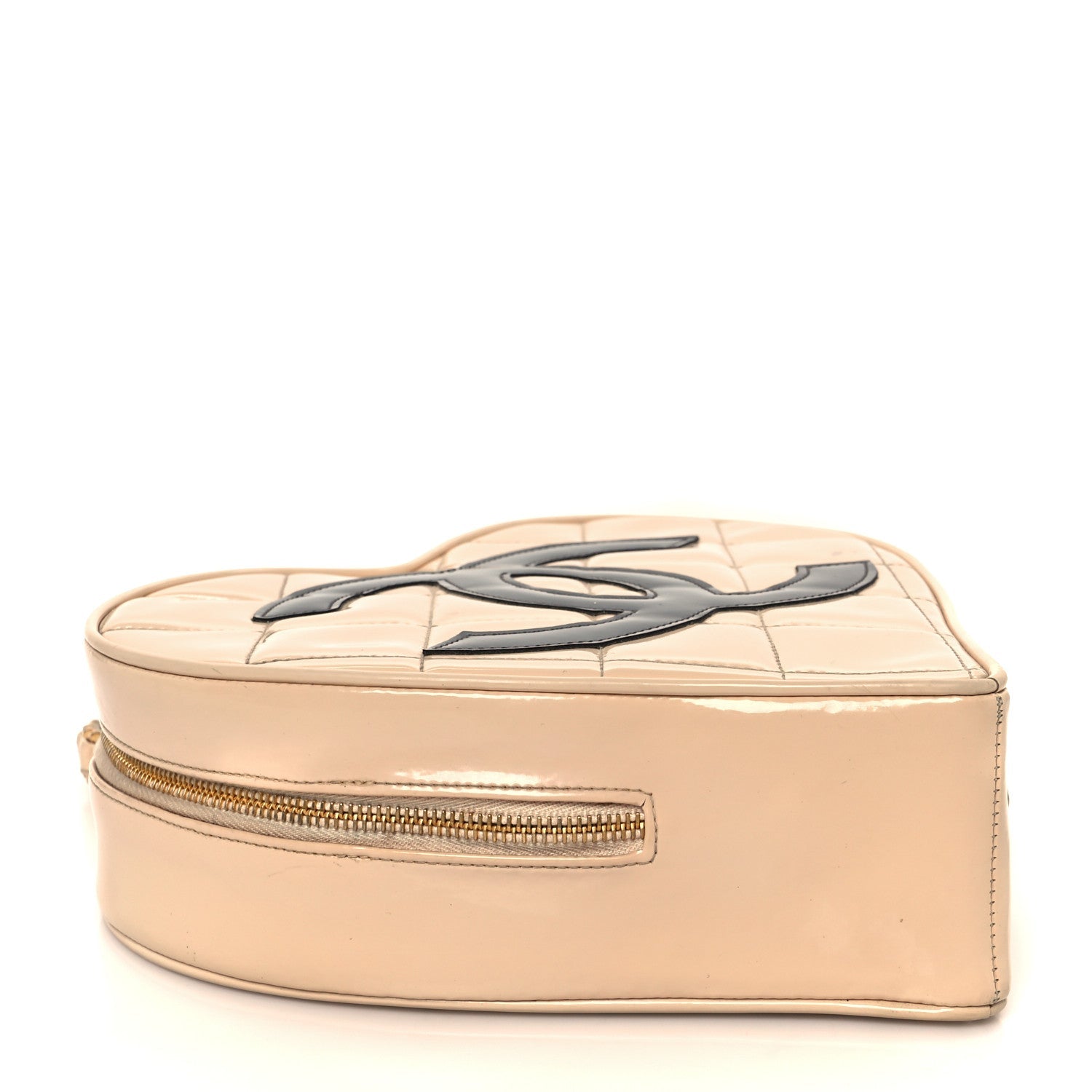 Patent CC Heart Vanity Case Beige