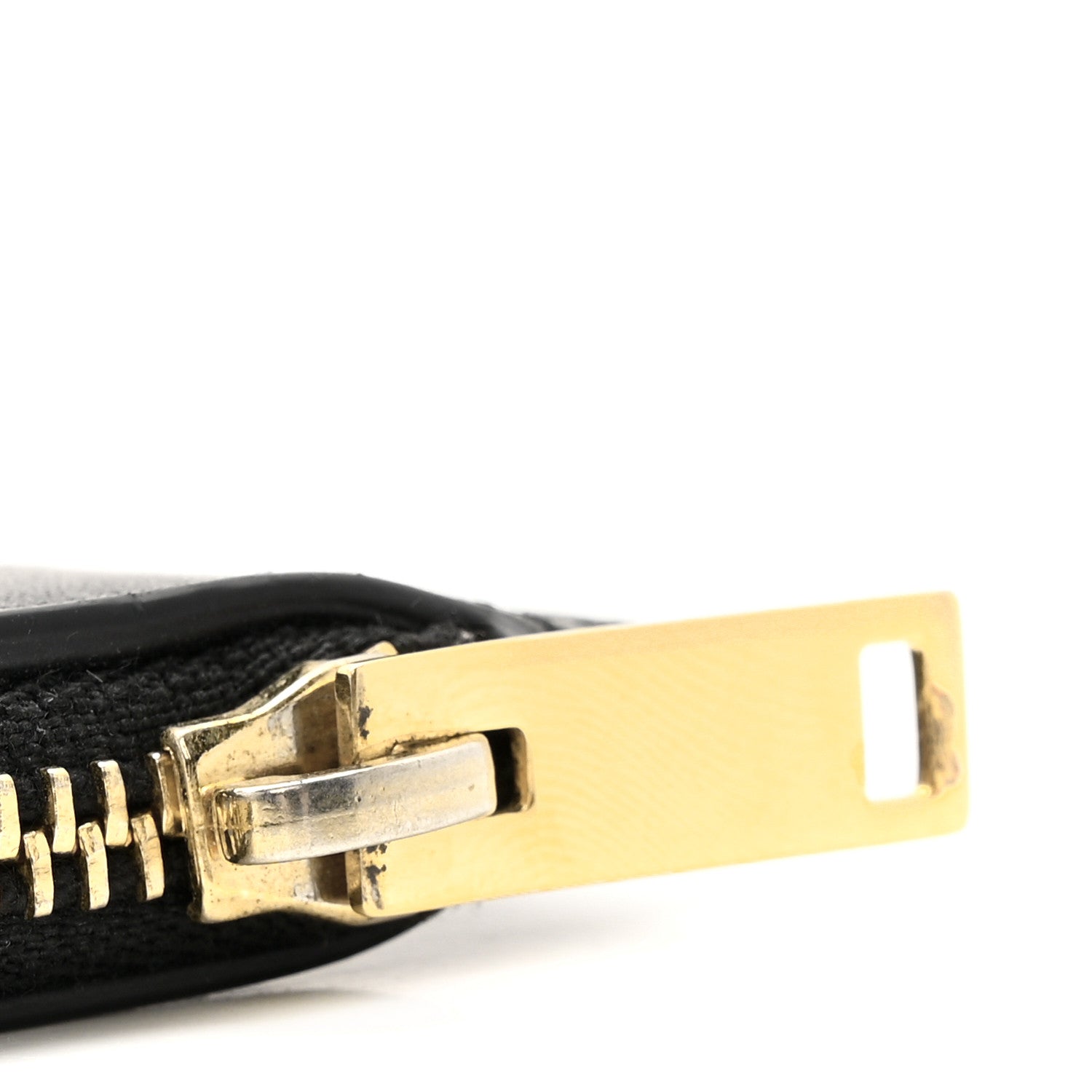 Calfskin 5 Fragments Zip Pouch Card Holder Black