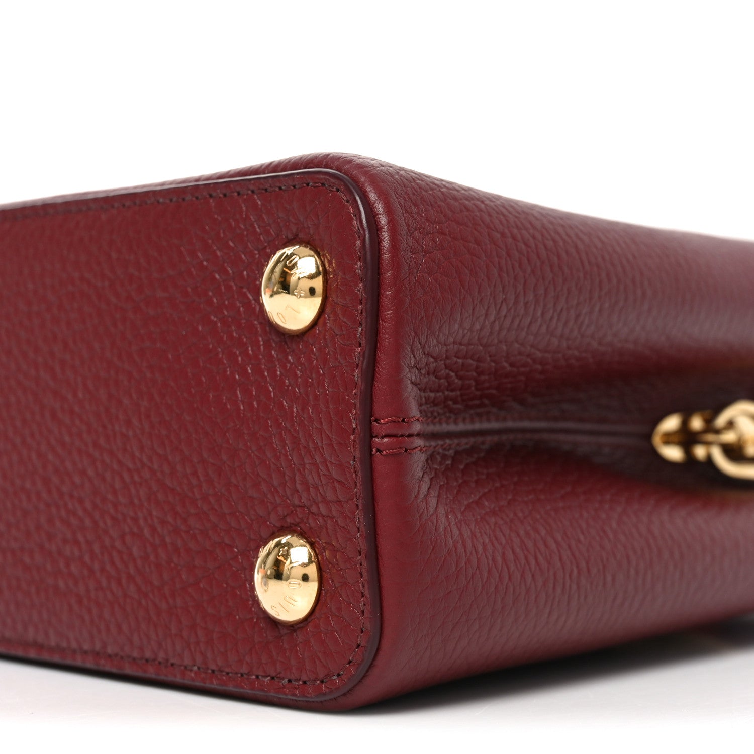 Taurillon Belted Capucines BB Bordeaux Arizona