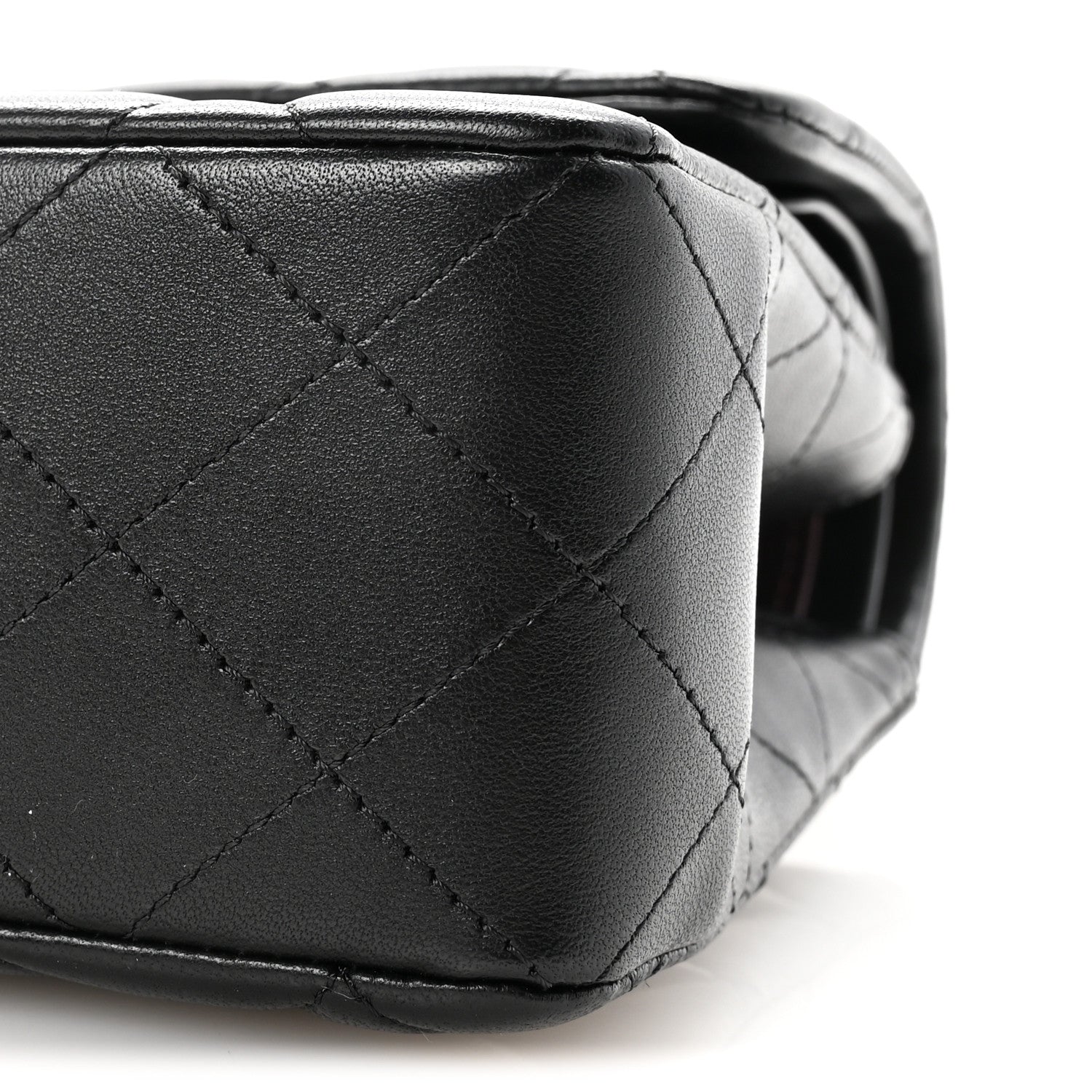 Lambskin Quilted Small Double Flap Black