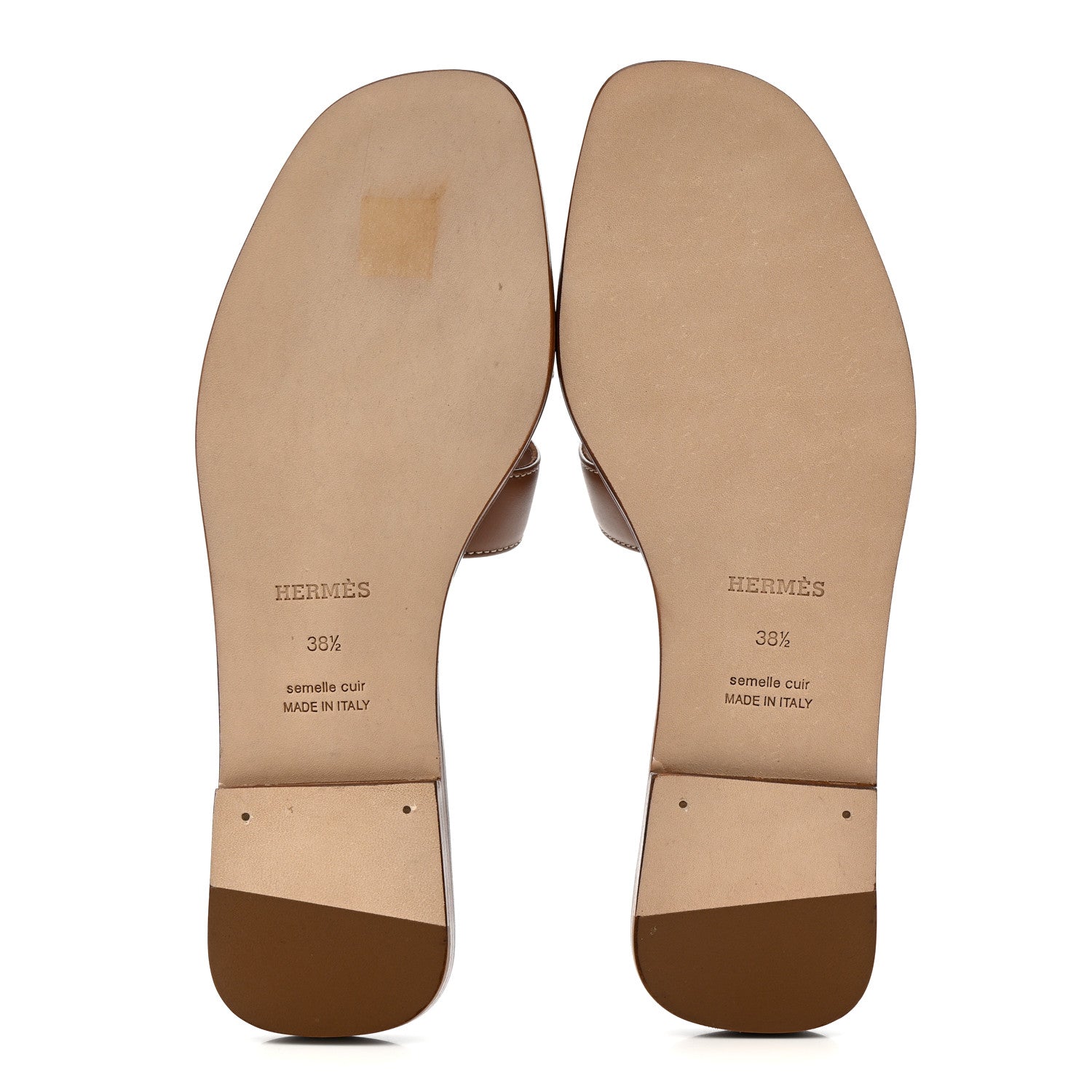 Box Calfskin Oran Sandals 38.5 Gold