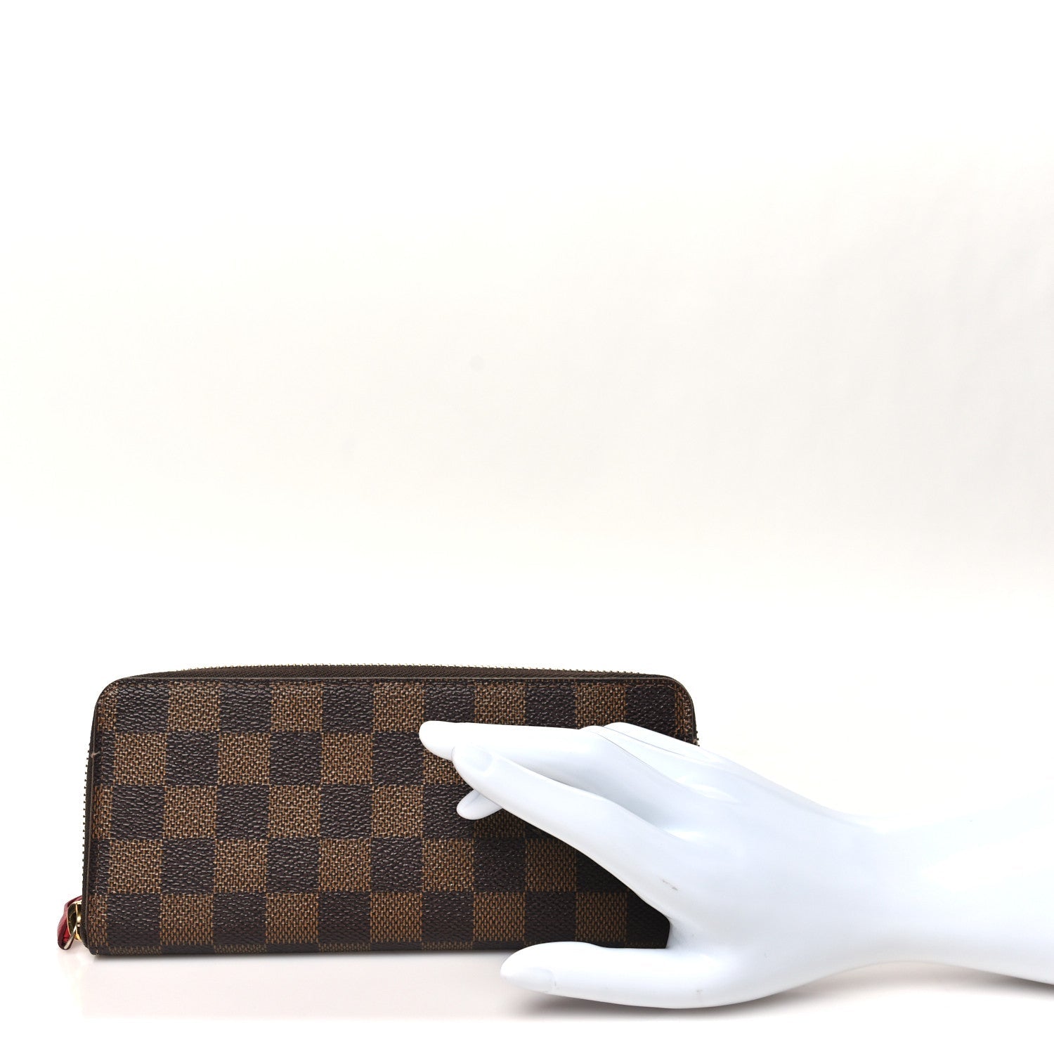 Damier Ebene Clemence Wallet Cherry