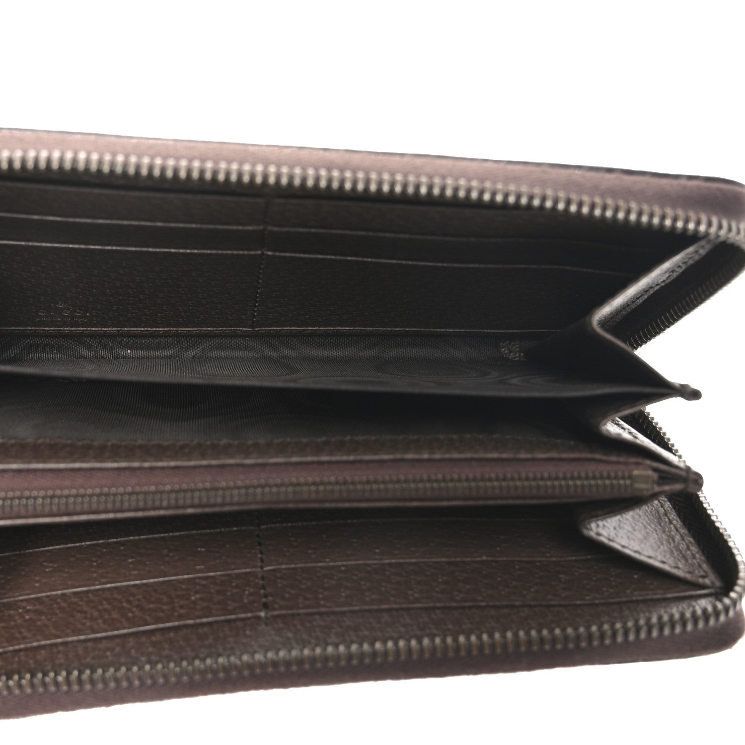 Monogram Jumbo GG Textured Dollar Calfskin Diana Zip Around Continental Wallet Camel Ebony New Acero