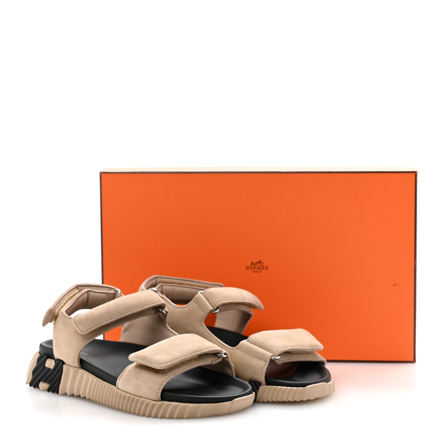 Suede Goatskin Junior Sandals 38 Beige Camel