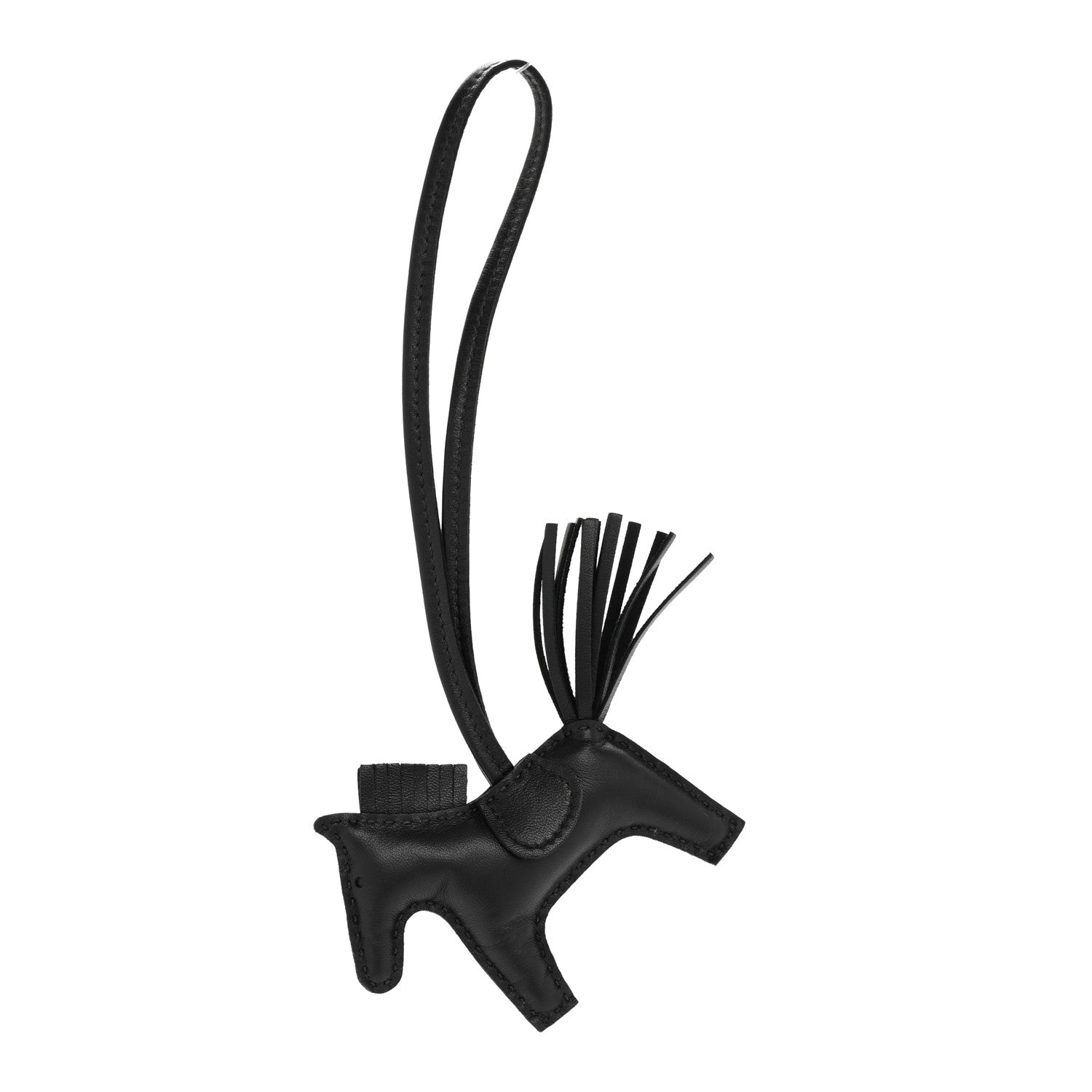 Milo Lambskin Grigri Rodeo Horse Bag Charm PM So Black