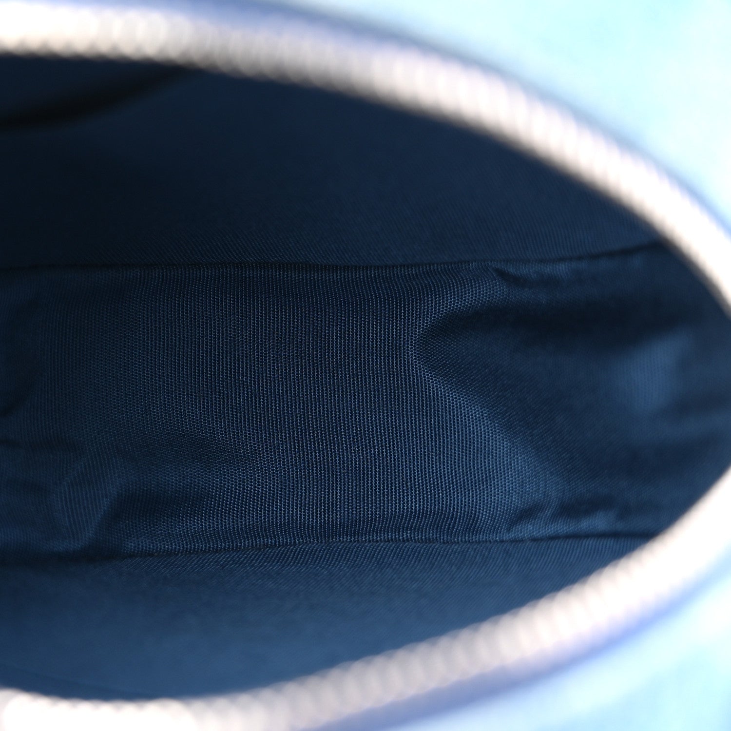 Denim Quilted Round Clutch With Chain Blue