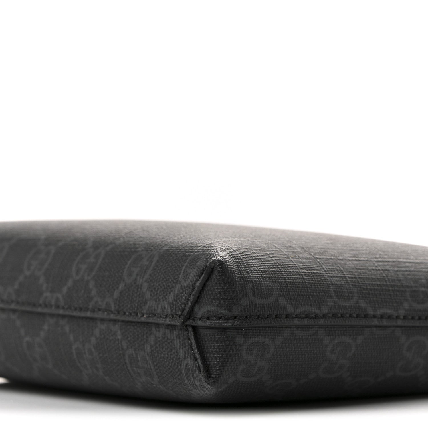 GG Supreme Monogram Azalea Calfskin Retro Interlocking G Wristlet Messenger Bag Black