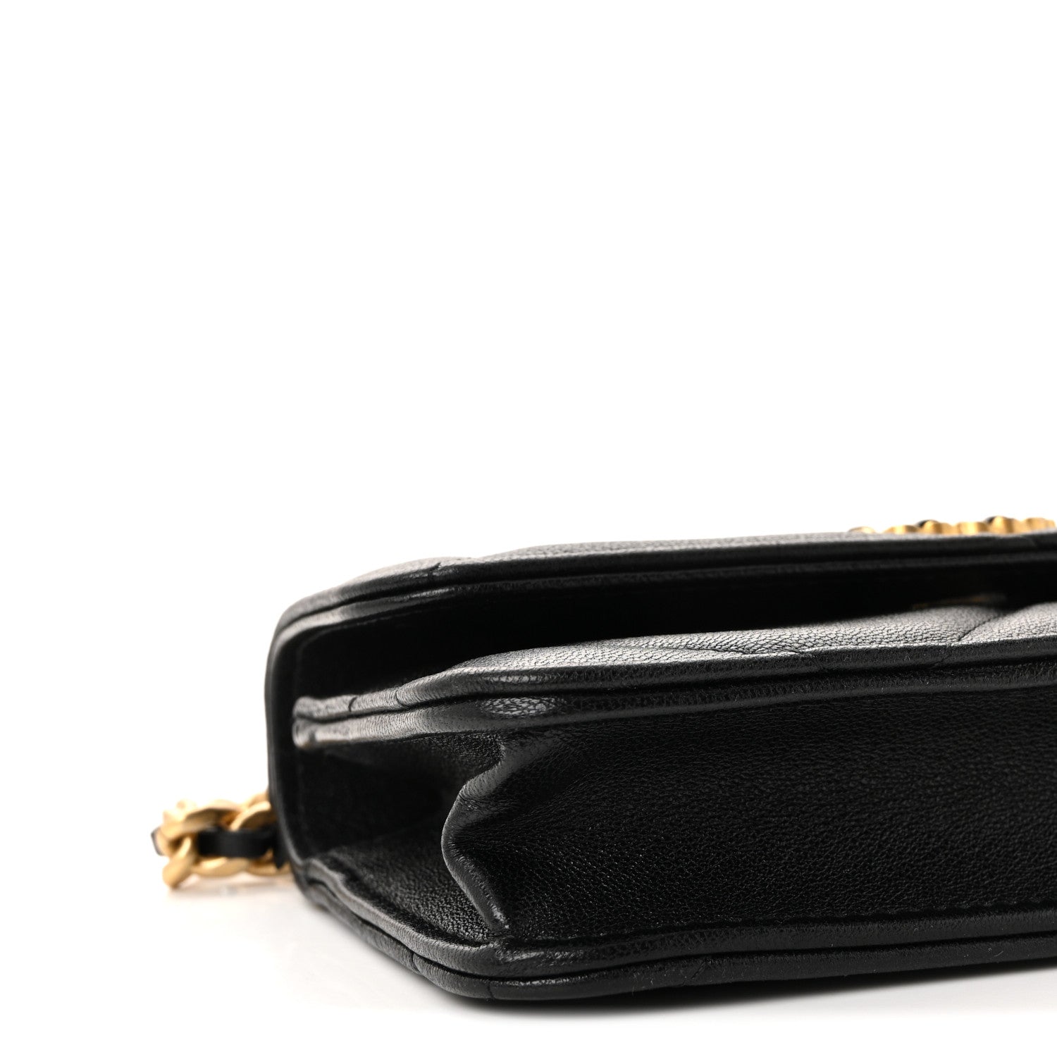 Lambskin Quilted Chanel 19 Clutch With Chain Black