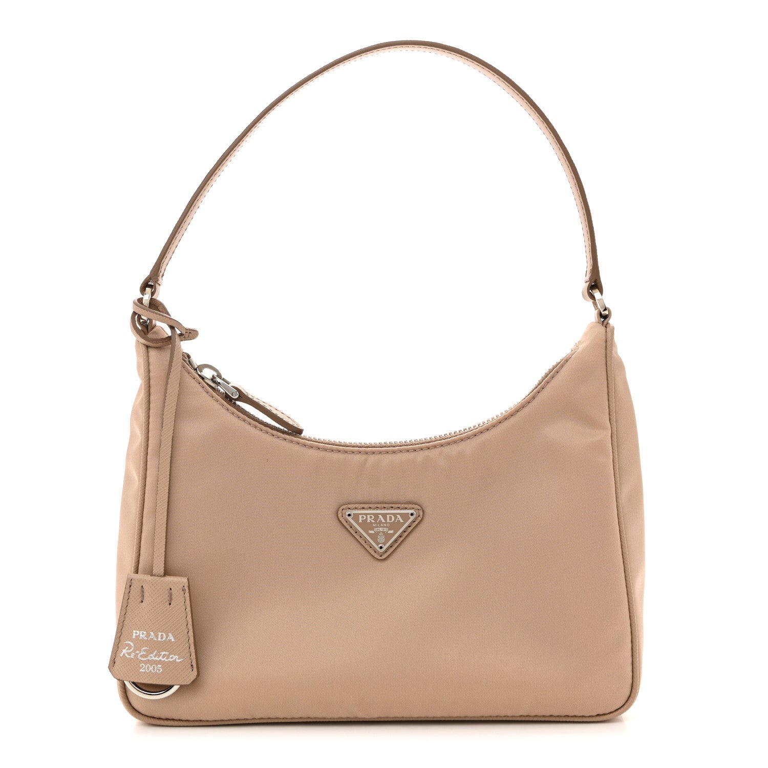 Re-Nylon Saffiano Mini Re-Edition 2005 Bag Cammeo