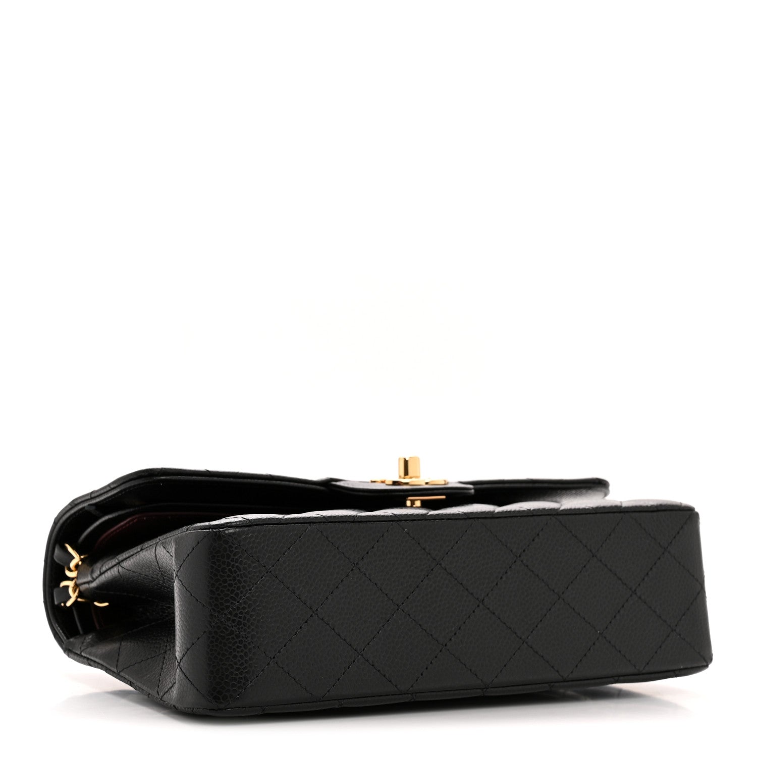 Caviar Quilted Small Double Flap Black