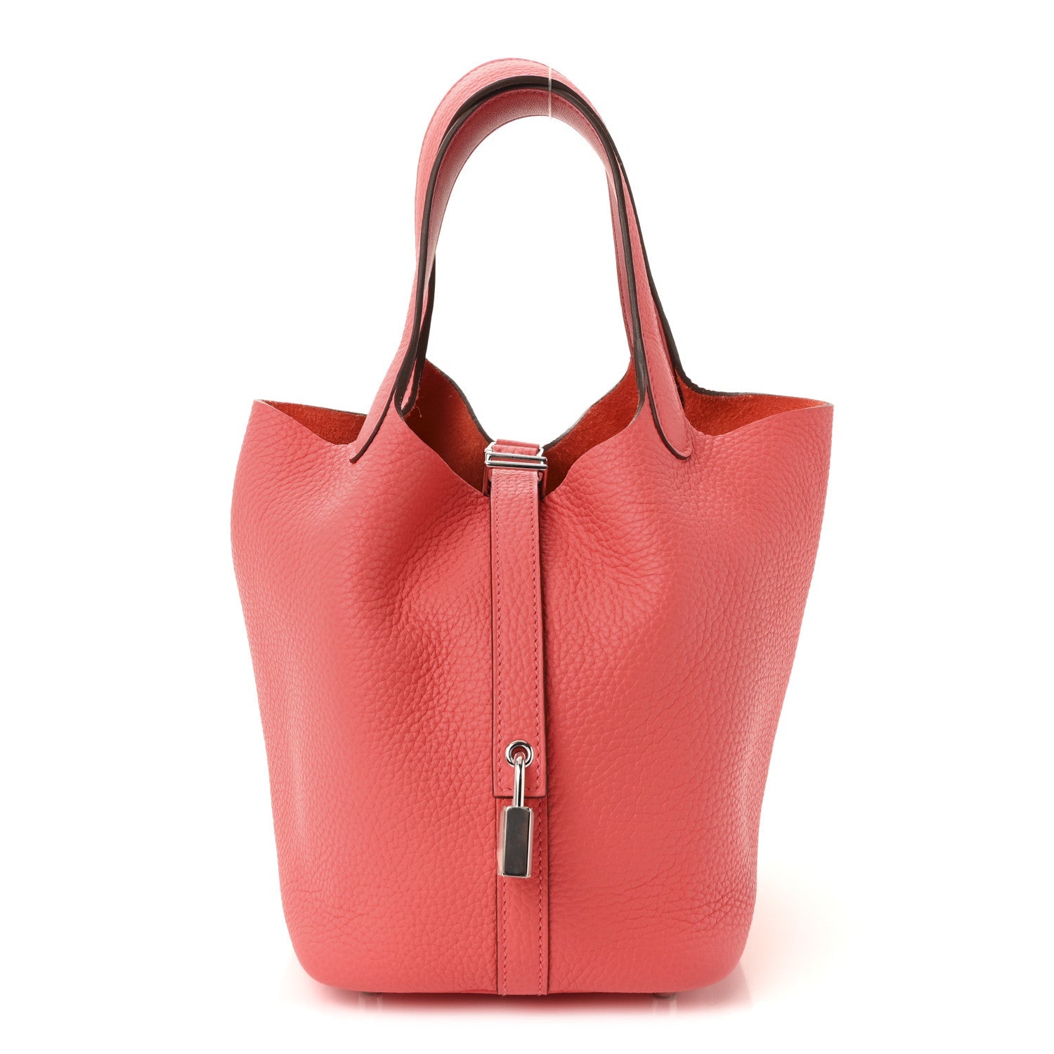 Taurillon Clemence Swift Eclat Picotin Lock 18 PM Rose Texas Rouge Casaque