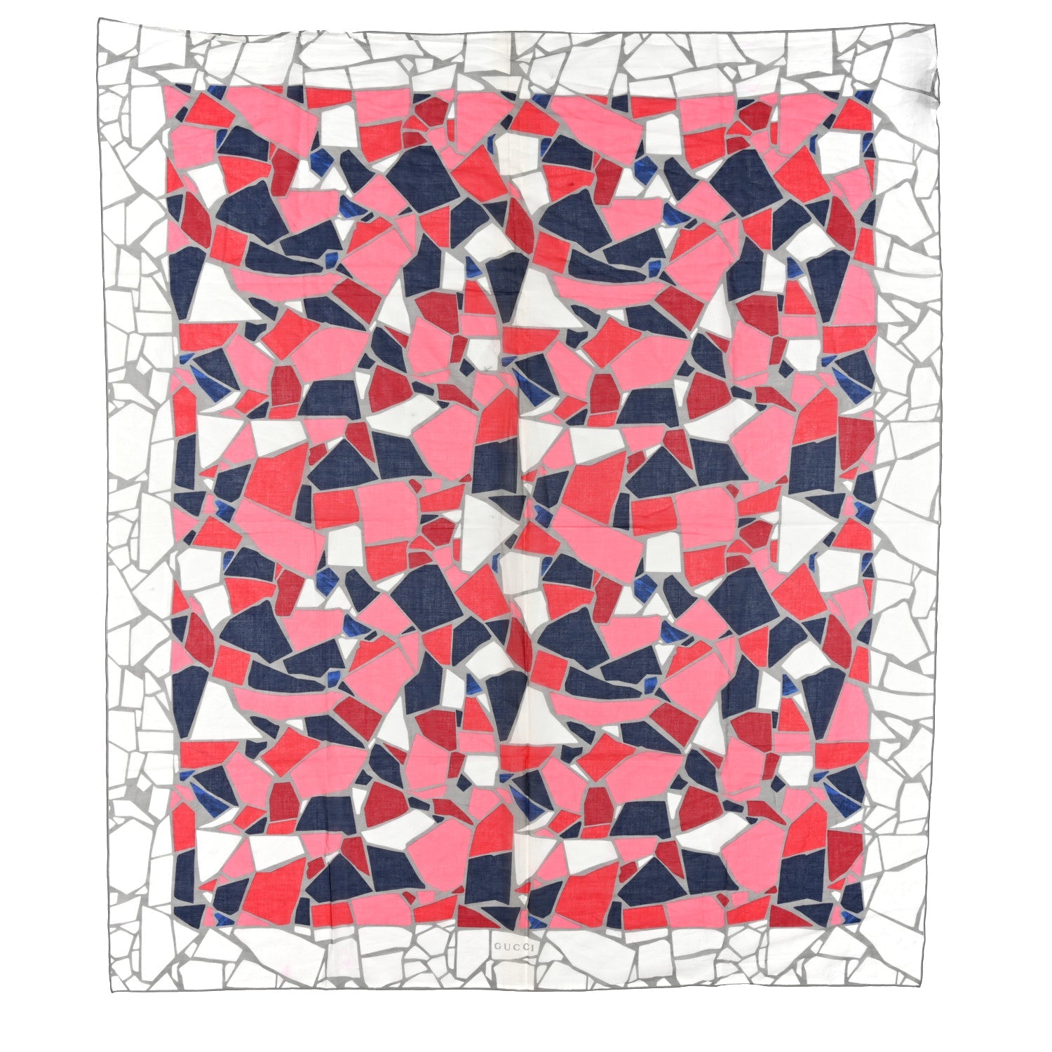 Cotton Geometric Square Scarf Multicolor