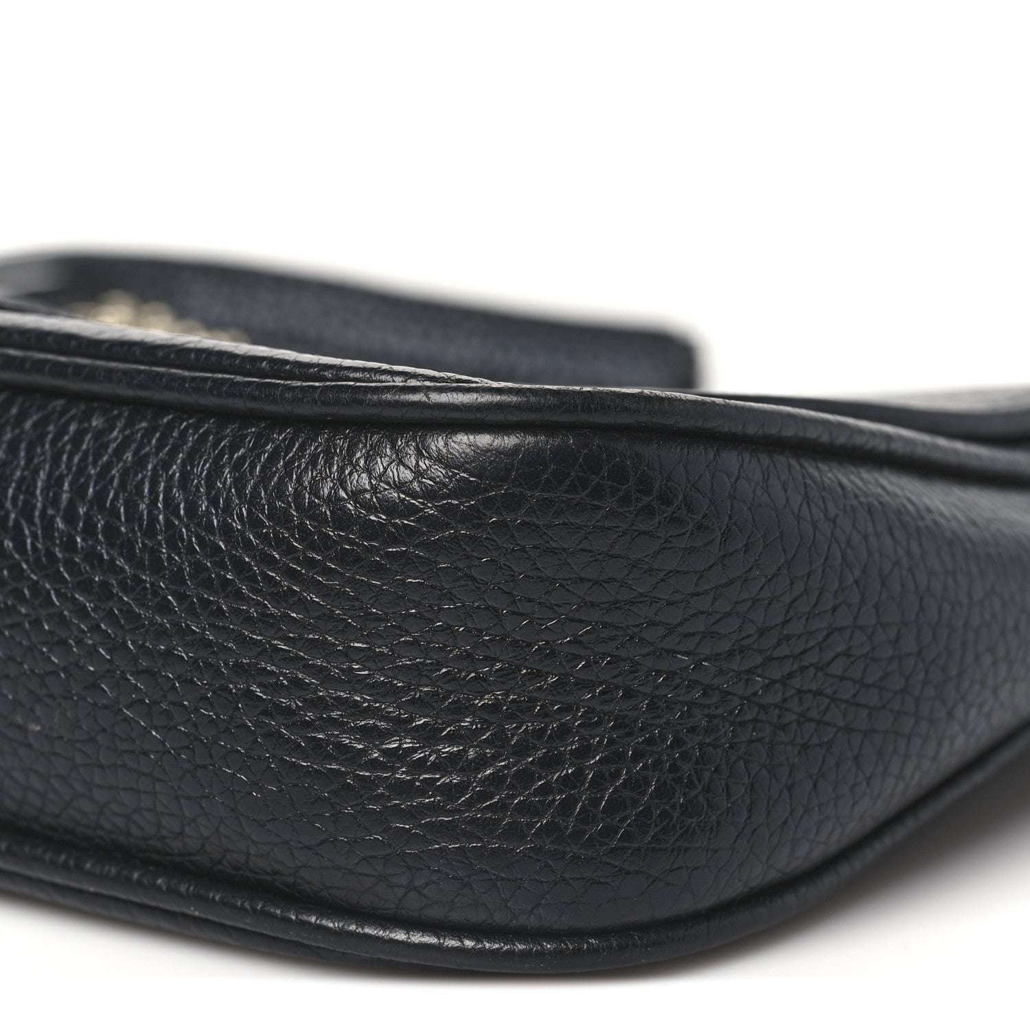 Pebbled Calfskin Medium Soho Flap Crossbody Black