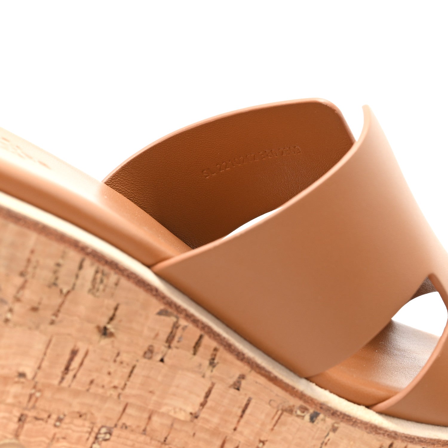 Calfskin Cork Eze 30 Sandals 38 Marron Glaise