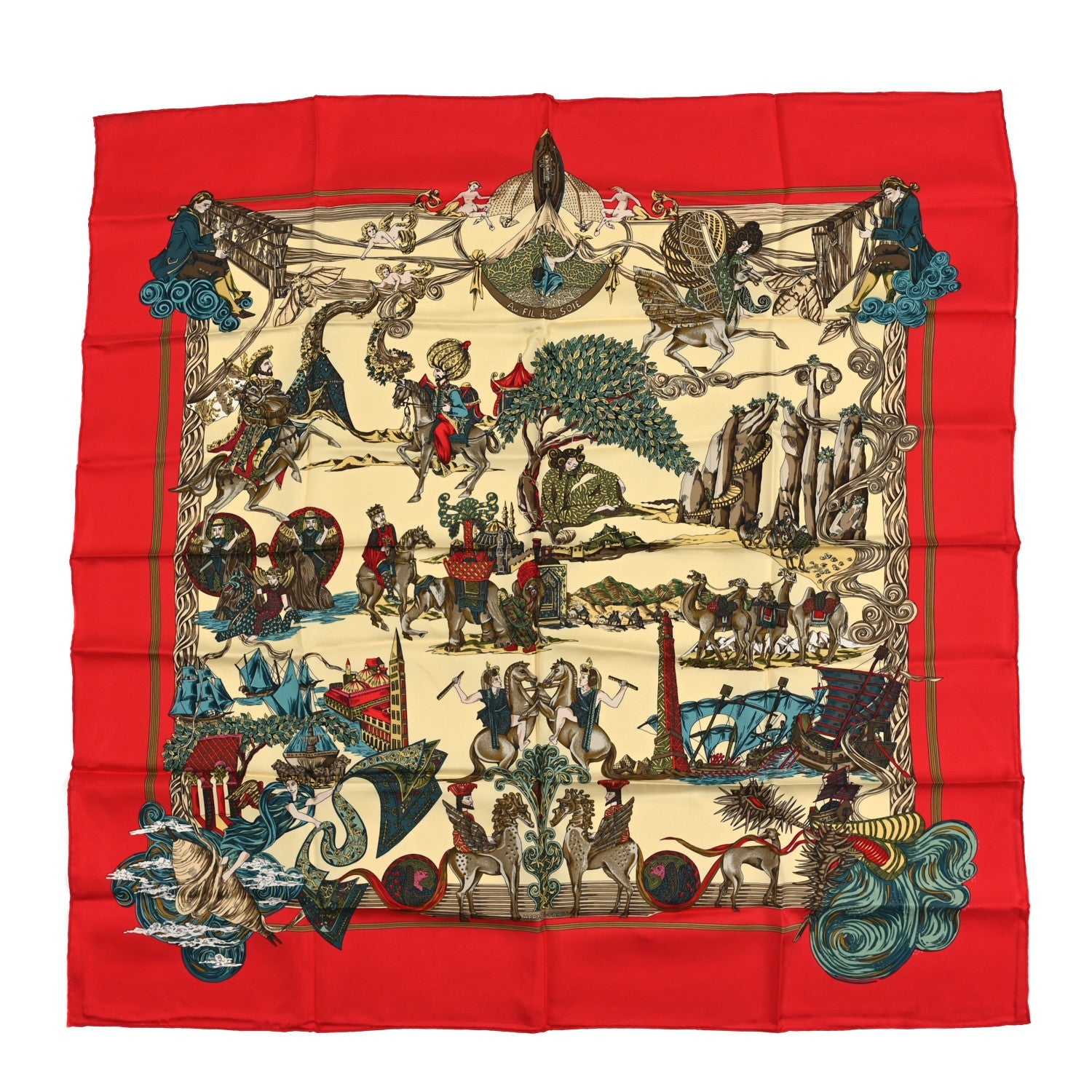 Silk Au Fil De La Soie Scarf 90