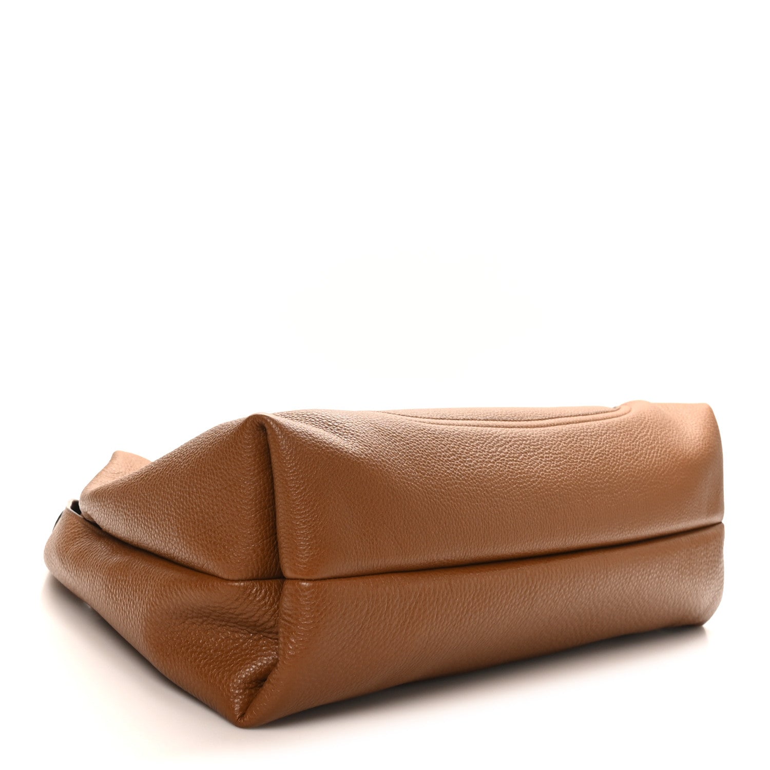 Grained Calfskin Softbit Maxi Shoulder Bag Brown