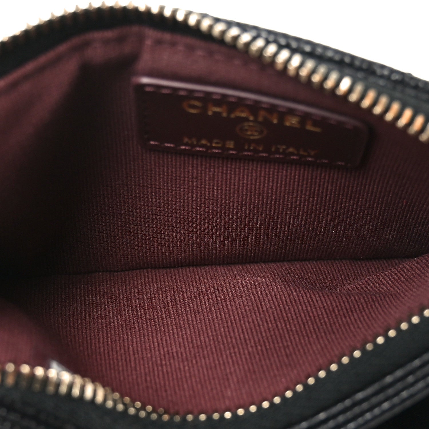Caviar Quilted Flap Zip Card Holder Black