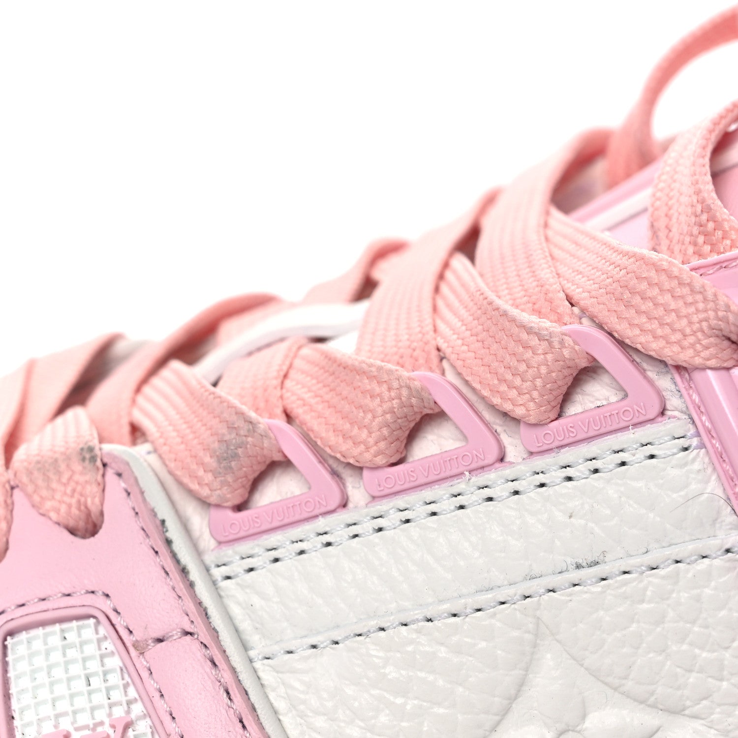 Calfskin Monogram Womens LV Trainer Sneakers 36.5 Light Pink