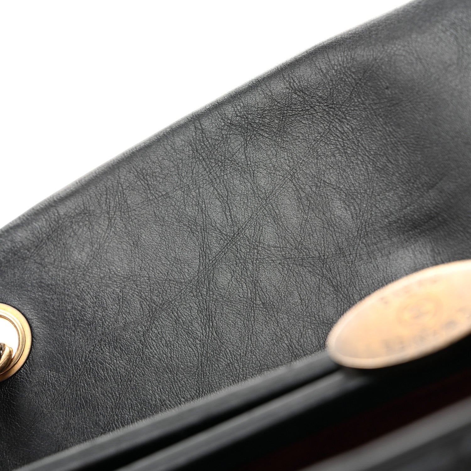 Aged Calfskin Large Just Mademoiselle Bowling Bag Black