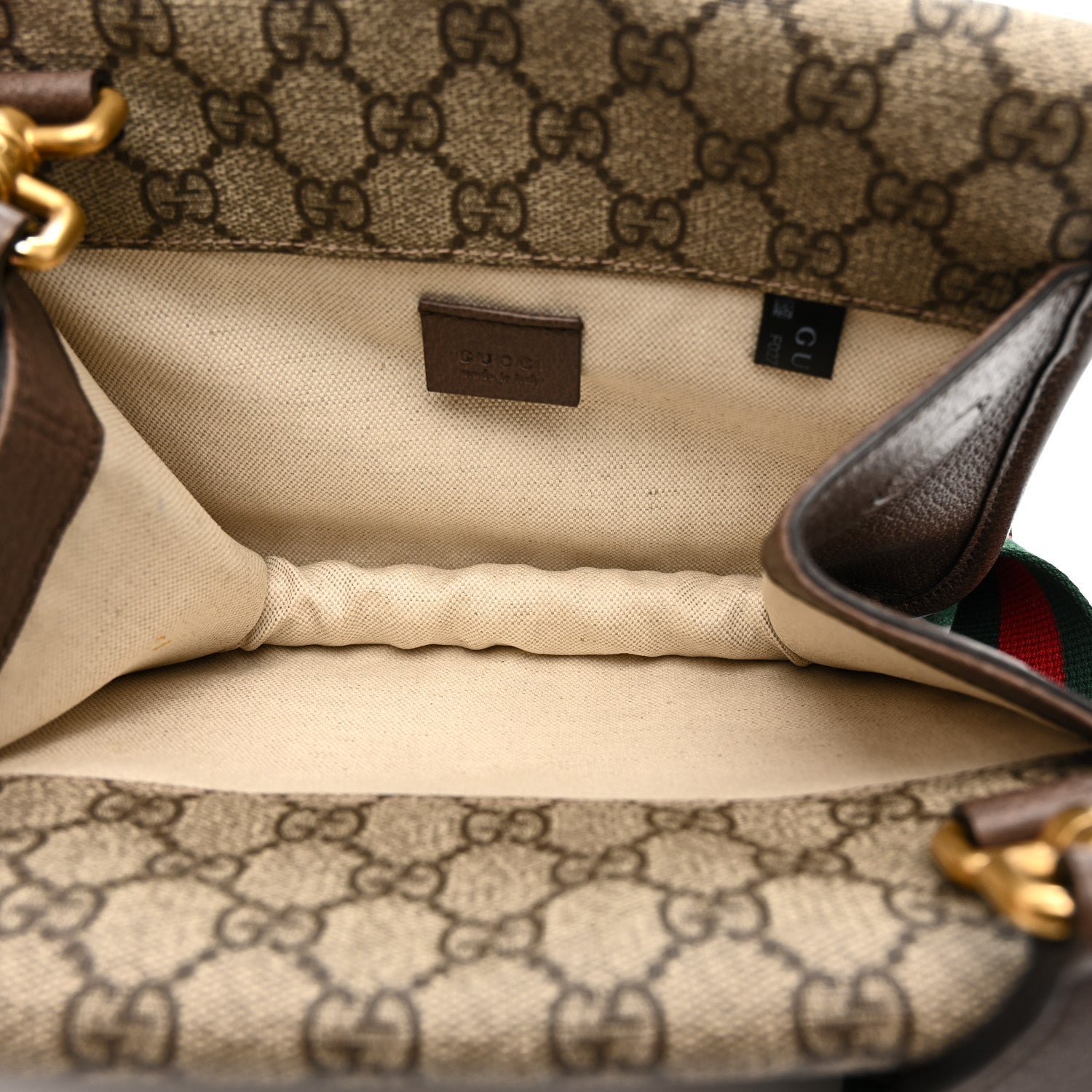 GG Supreme Monogram Web Small Neo Vintage Double Flap Messenger Bag Beige New Acero