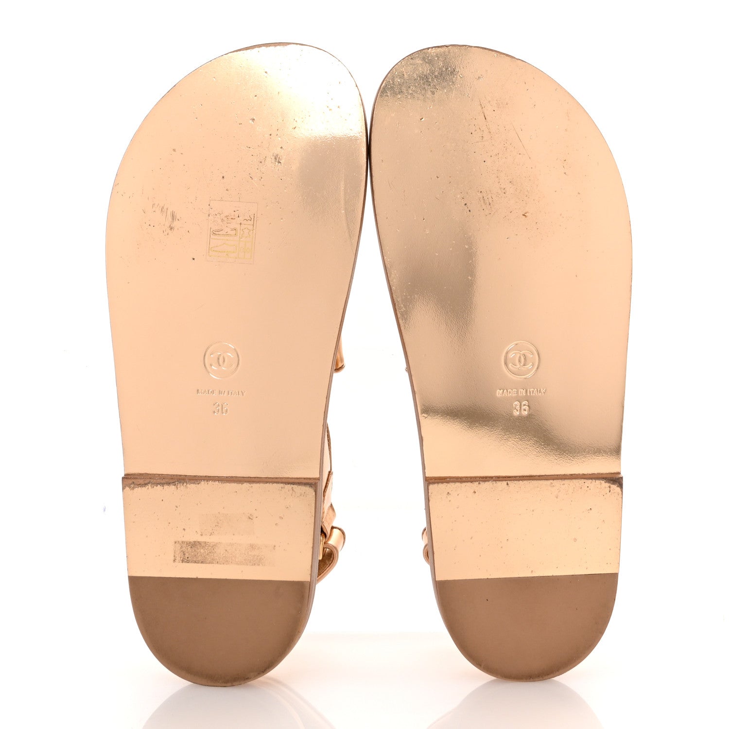 Metallic Laminated Calfskin Velcro Dad Sandals 36 Golden