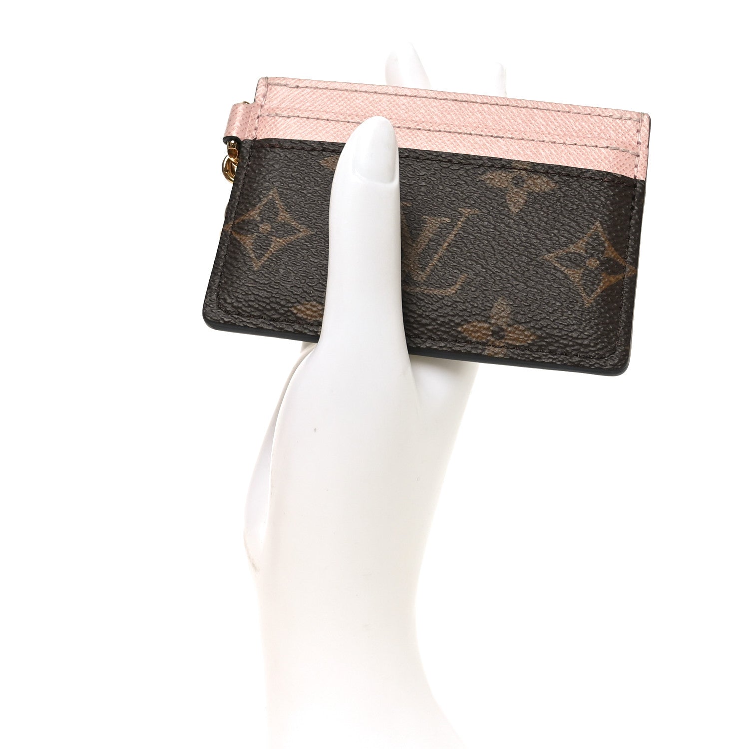 Monogram LV Charms Card Holder Rose Ballerine