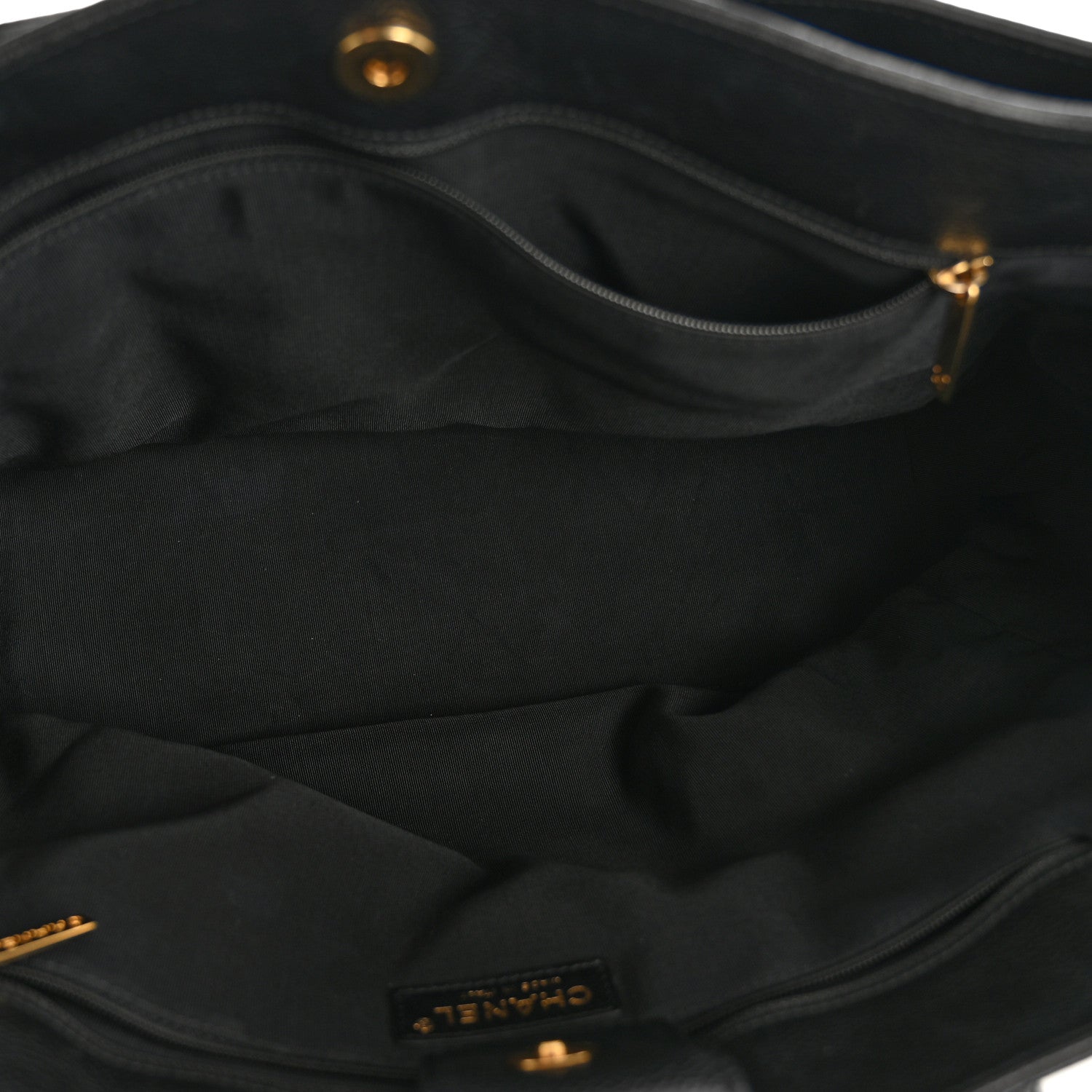 Calfskin Cerf Executive Shopper Tote Black