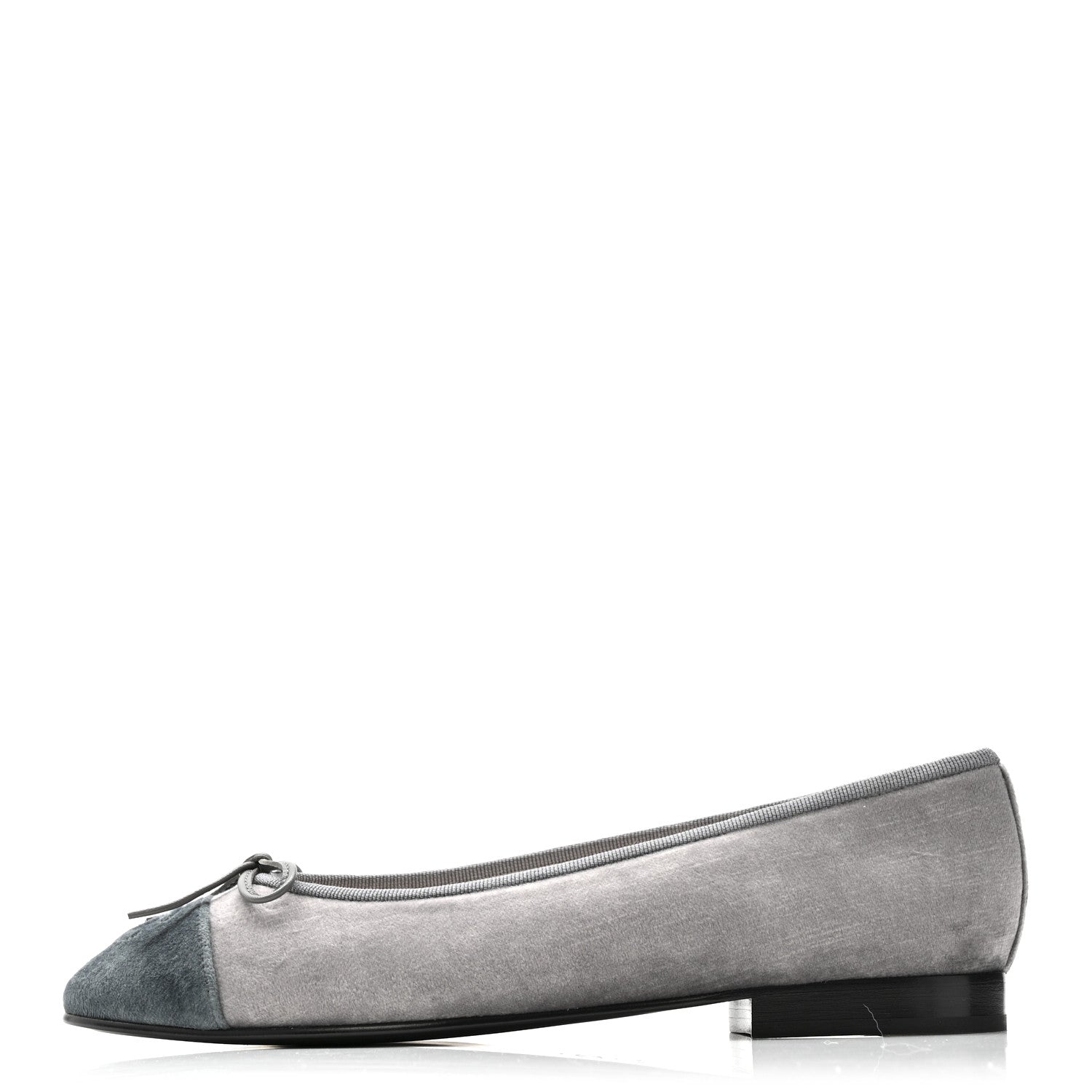 Velvet Cap Toe Ballerina Flats 36.5 Grey Green