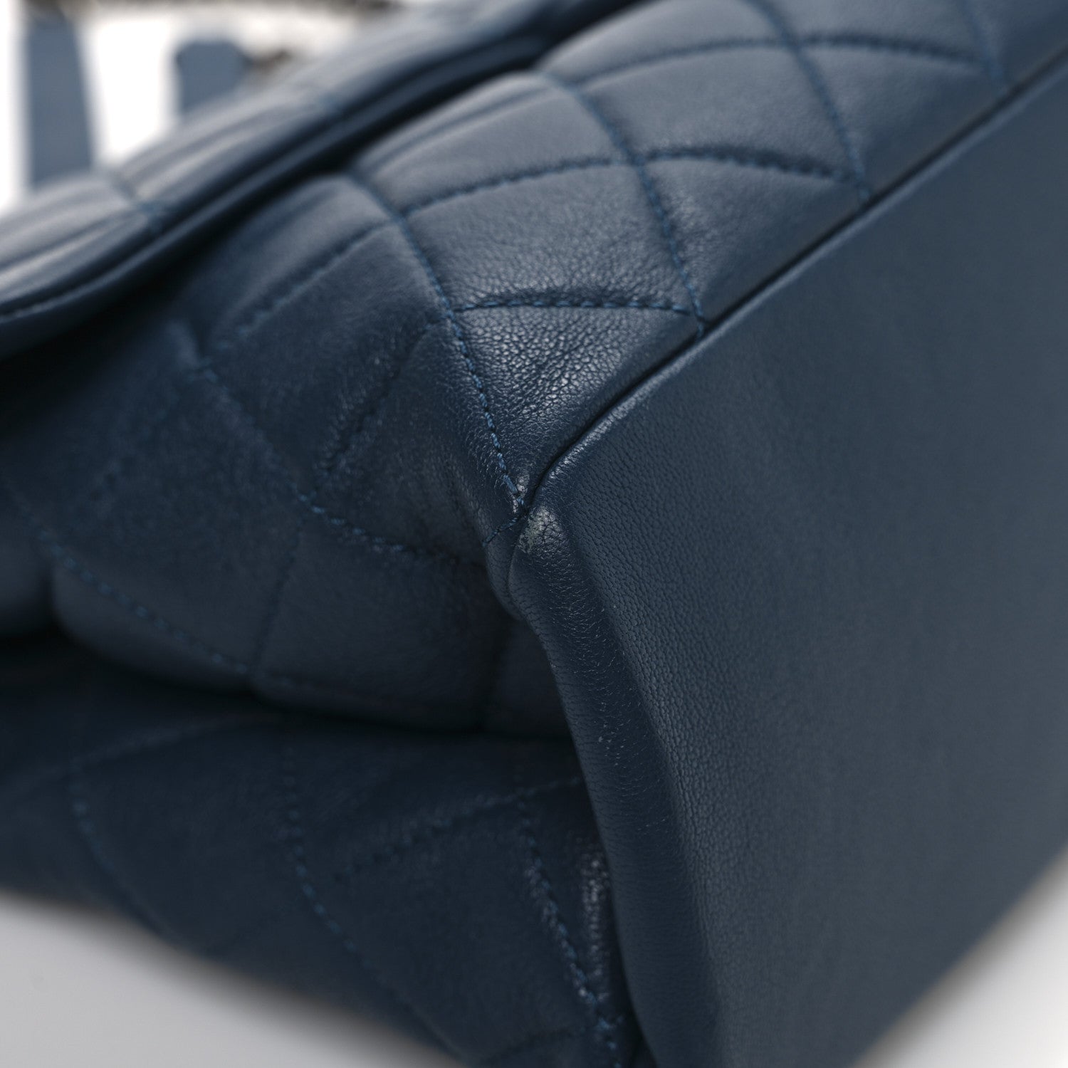 Goatskin Quilted Medium Flap Blue