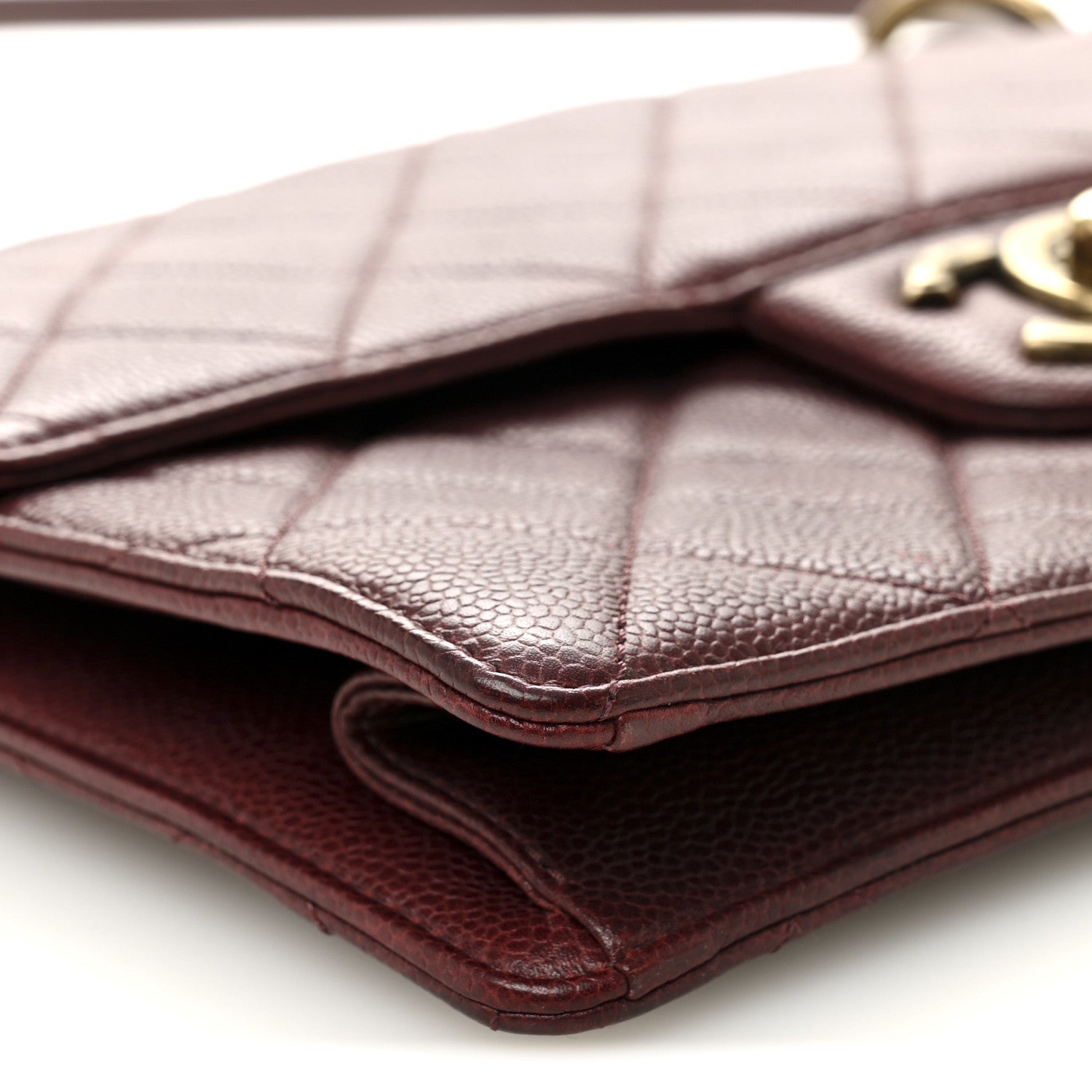 Caviar Quilted Large Retro Class Flap Burgundy