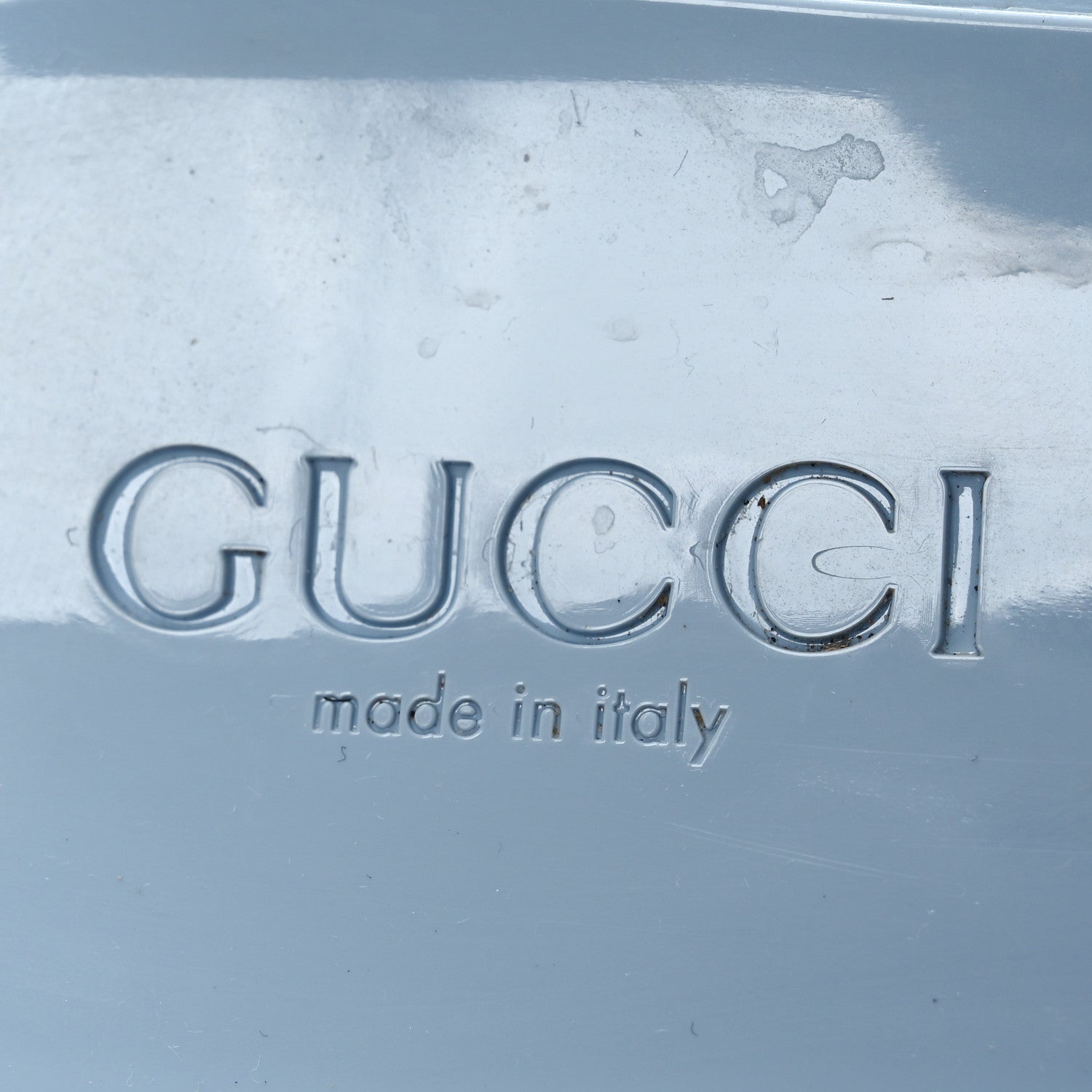 Rubber Gucci Logo Womens Platform 20/60mm Slide Sandals 38 Porcelain Light Blue