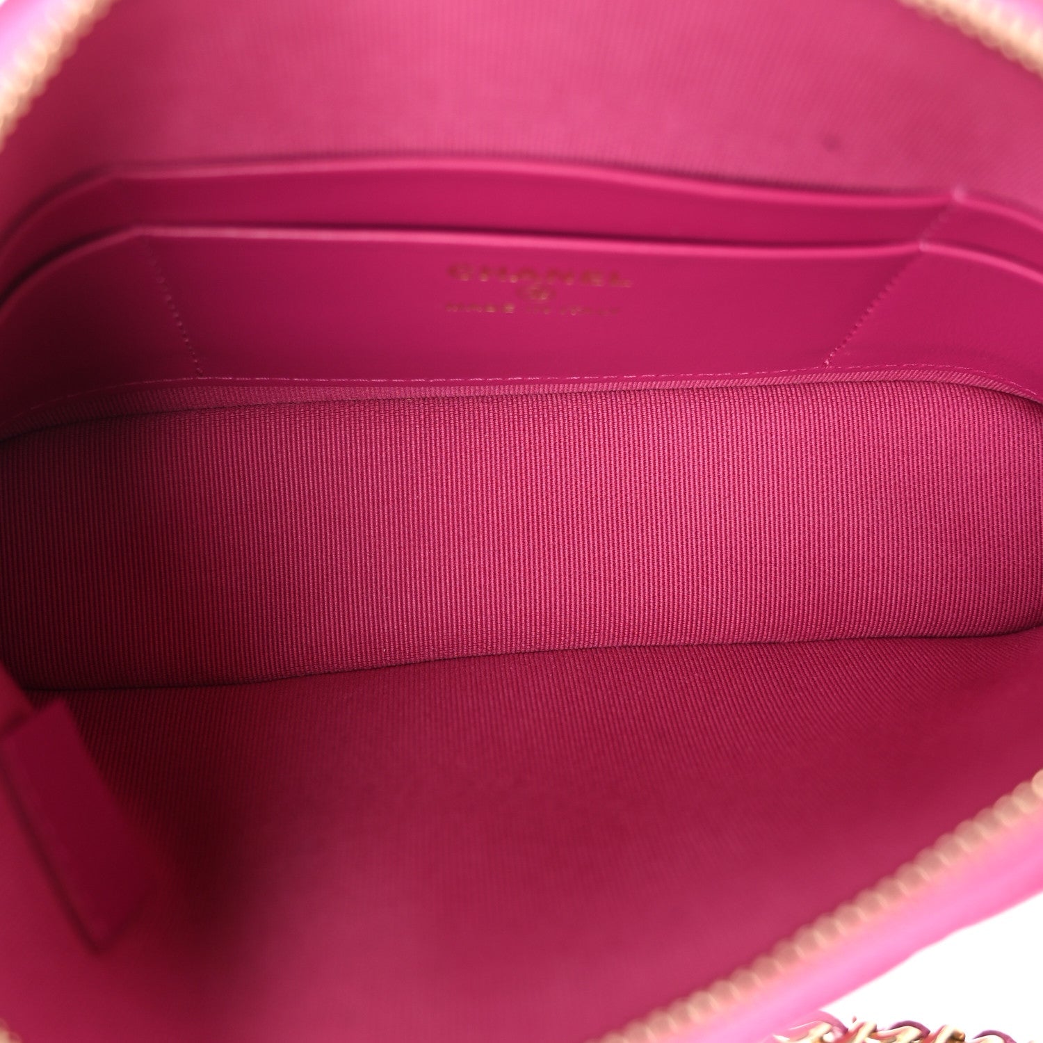 Caviar Quilted Classic Clutch With Chain Fuchsia