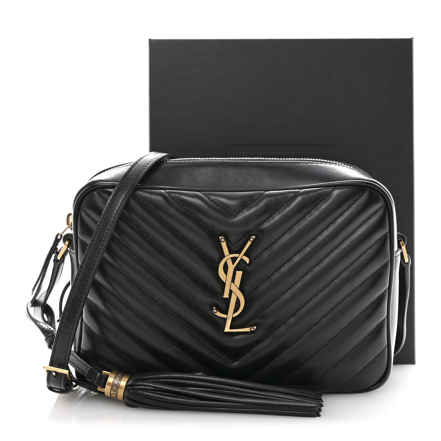 Calfskin Matelasse Monogram Lou Camera Bag Black