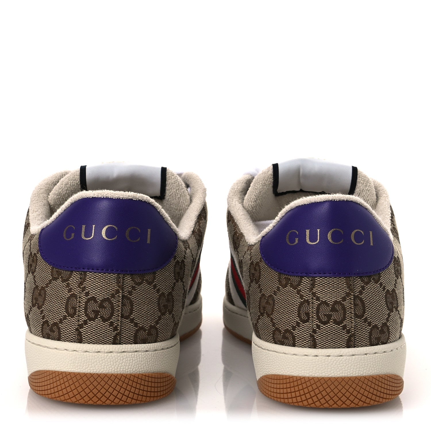 Calfskin Lame GG Monogram Web Mens Screener Sneakers 10