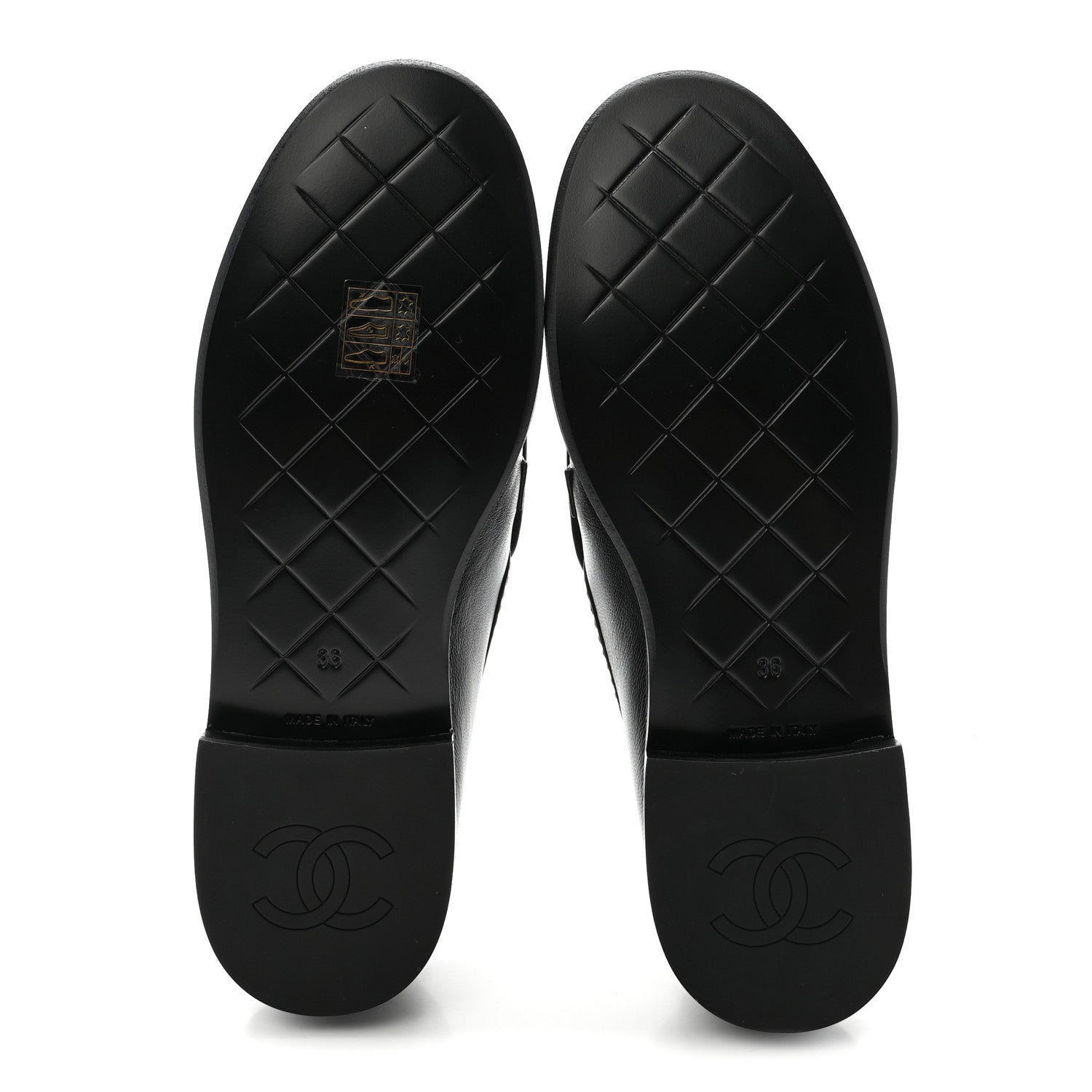 Lambskin Quilted CC Turnlock Loafers 36 Black
